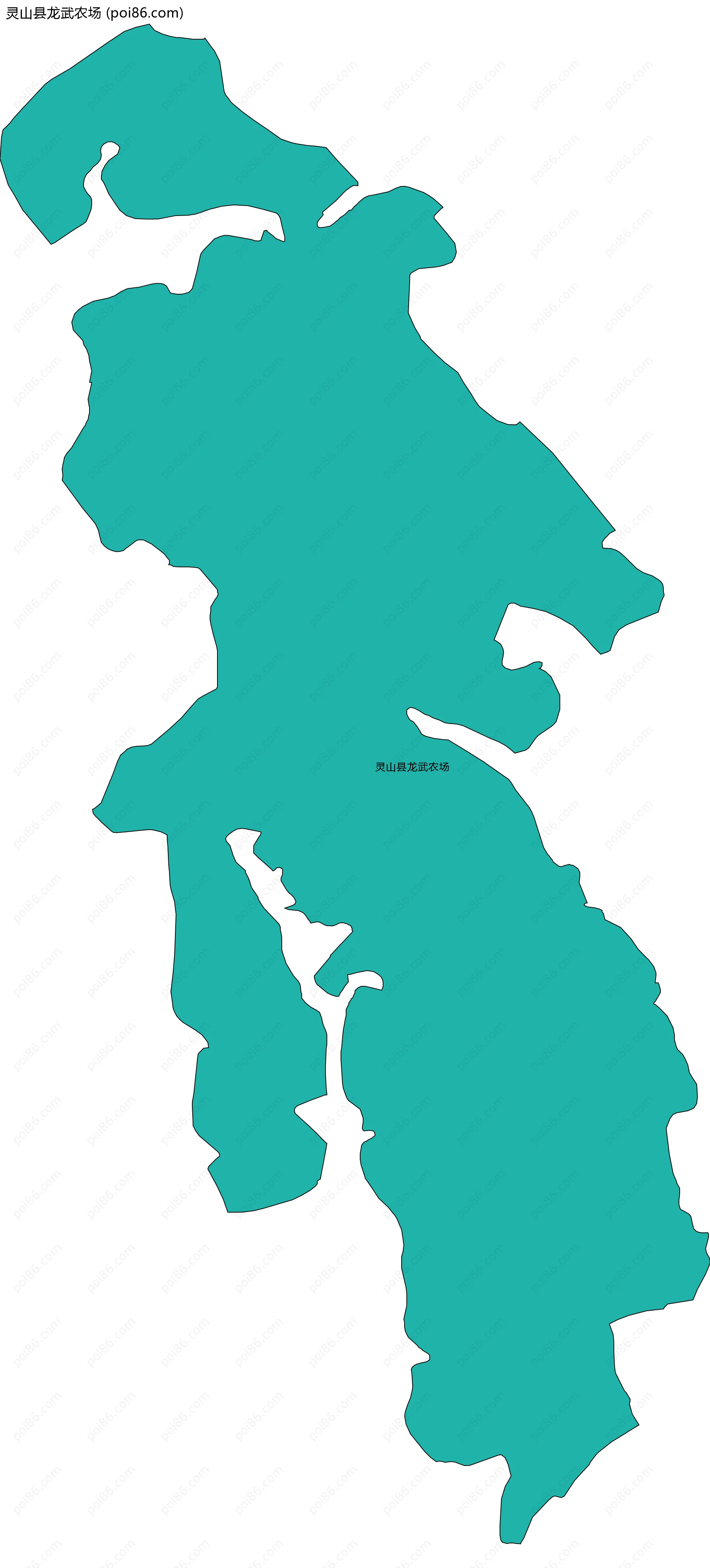 灵山县龙武农场边界地图