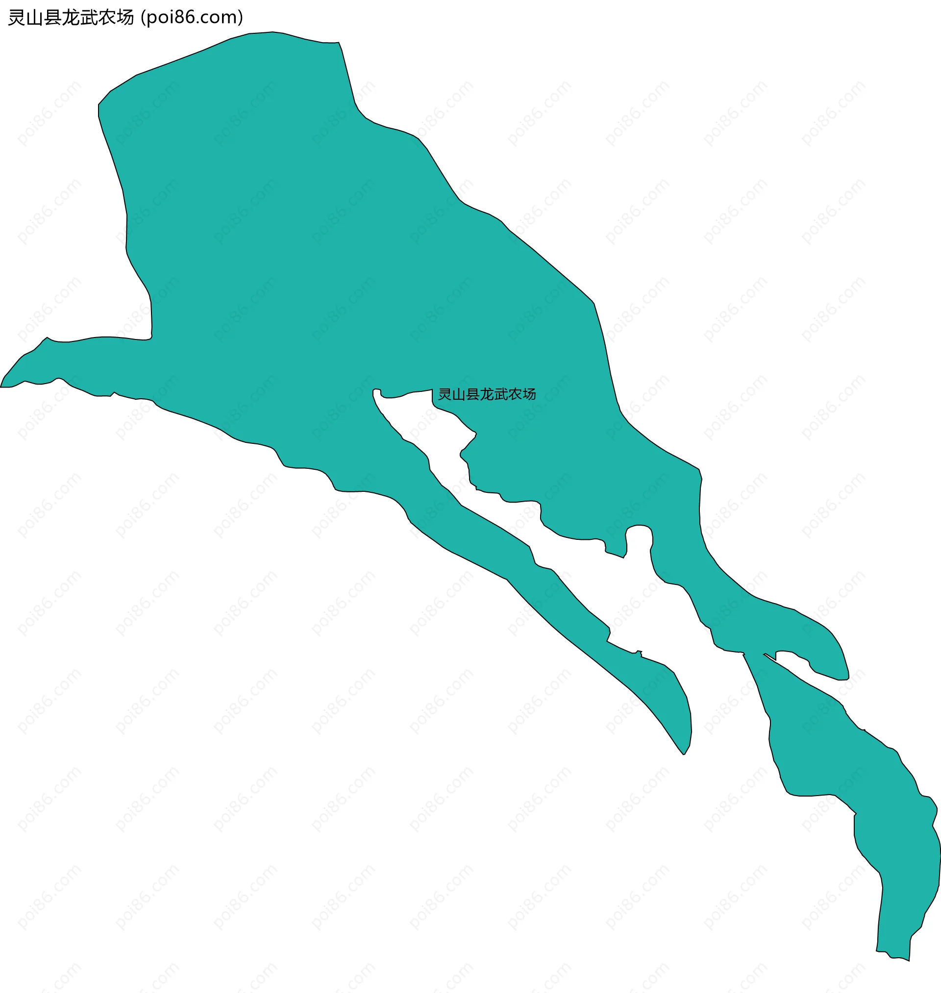 灵山县龙武农场边界地图