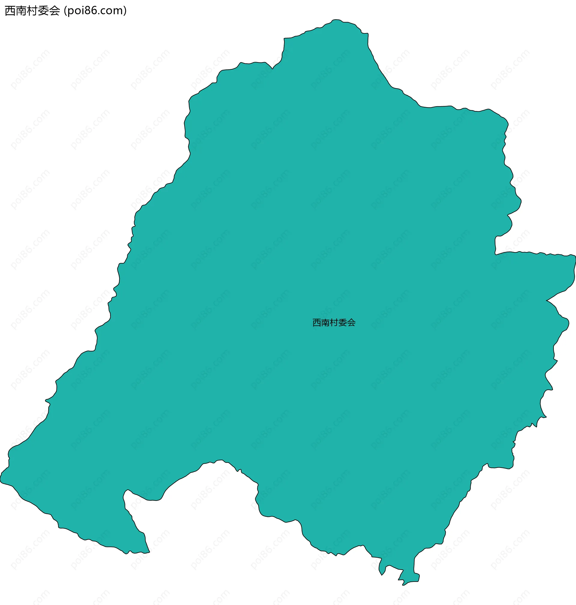 西南村委会边界地图