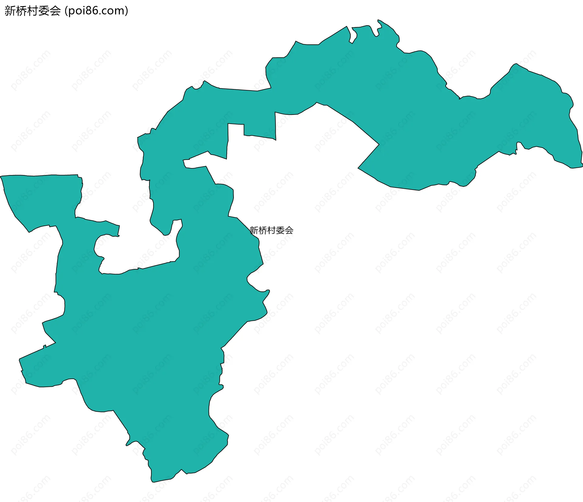新桥村委会边界地图