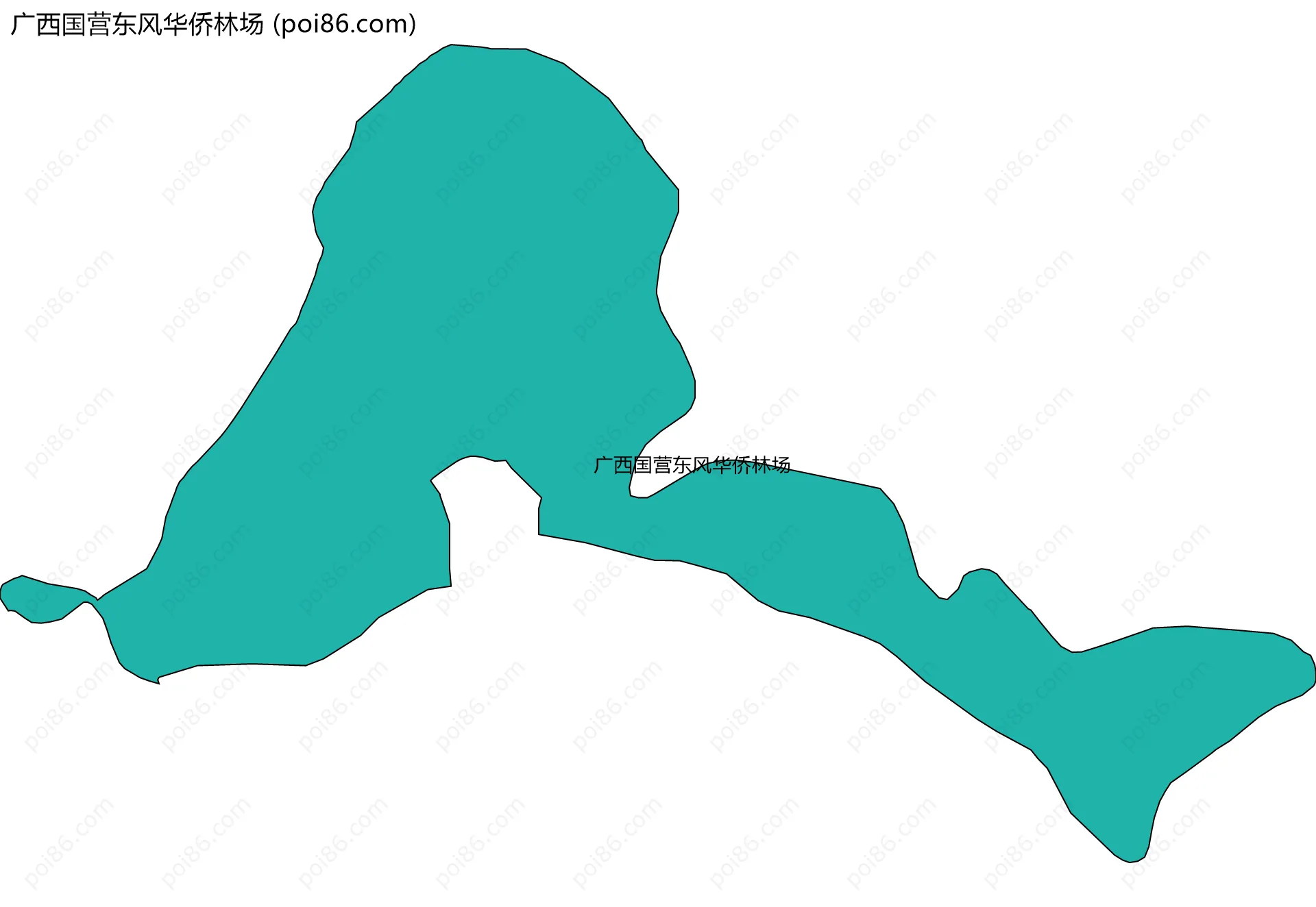 广西国营东风华侨林场边界地图