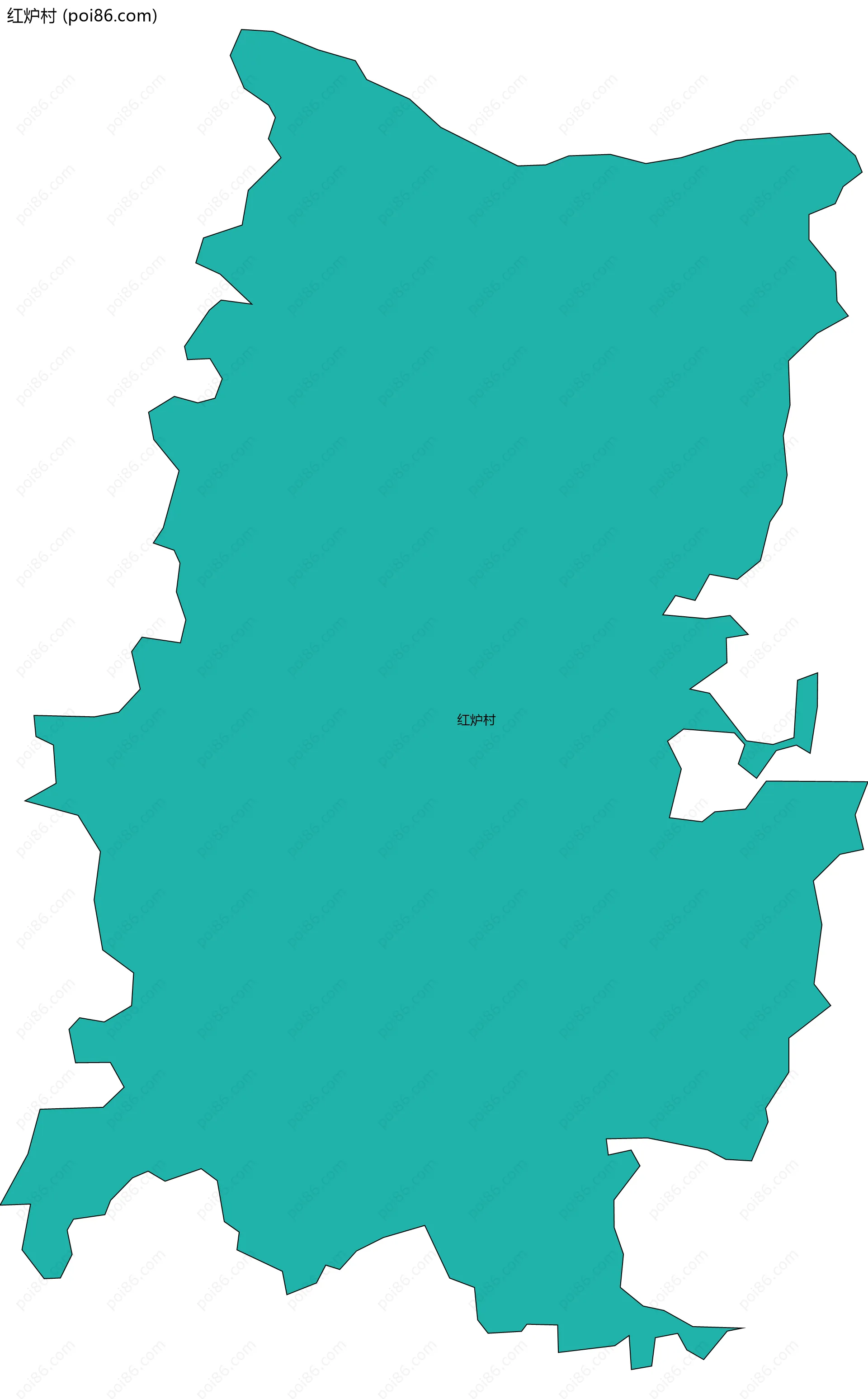 红炉村边界地图