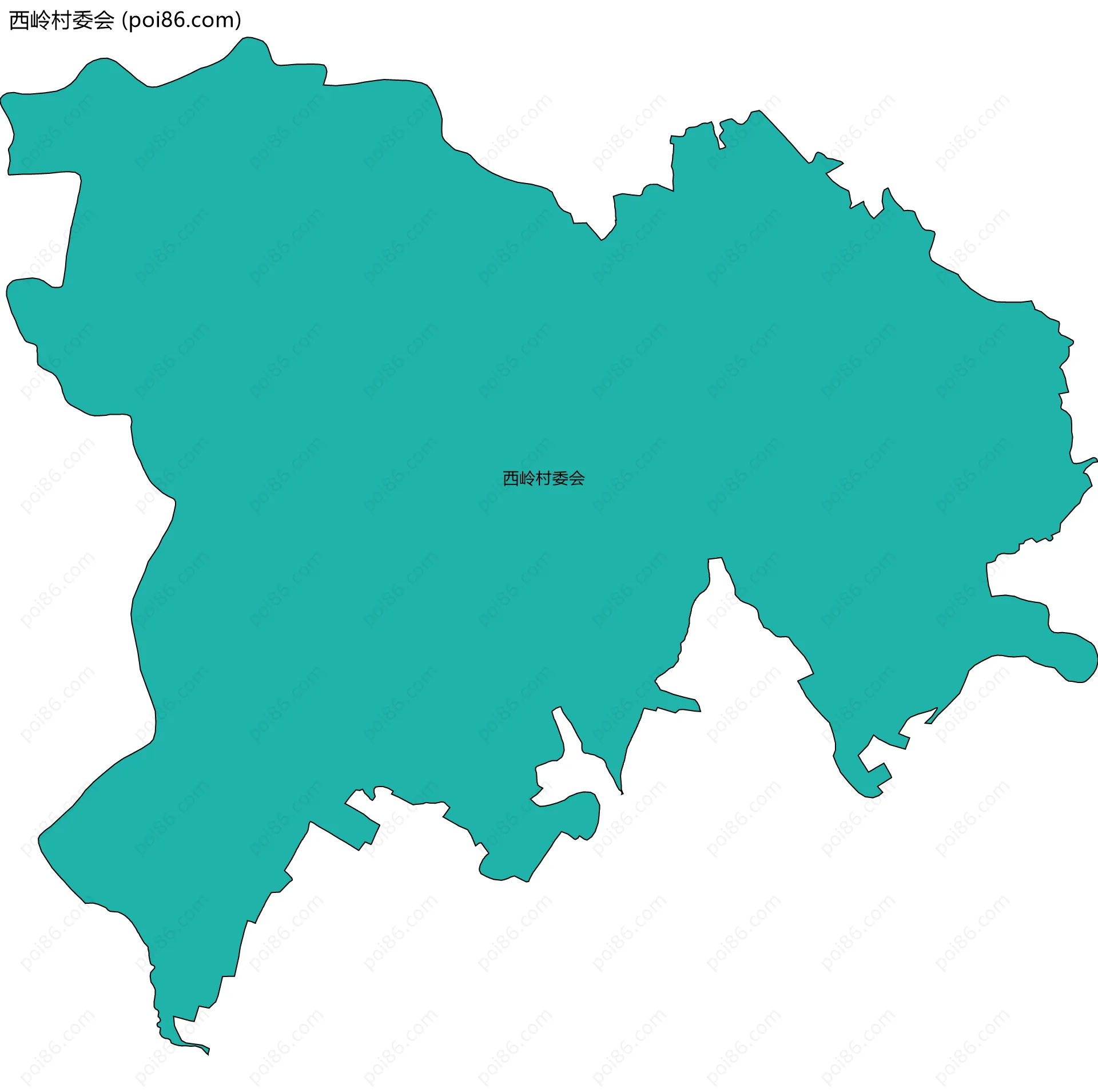 西岭村委会边界地图