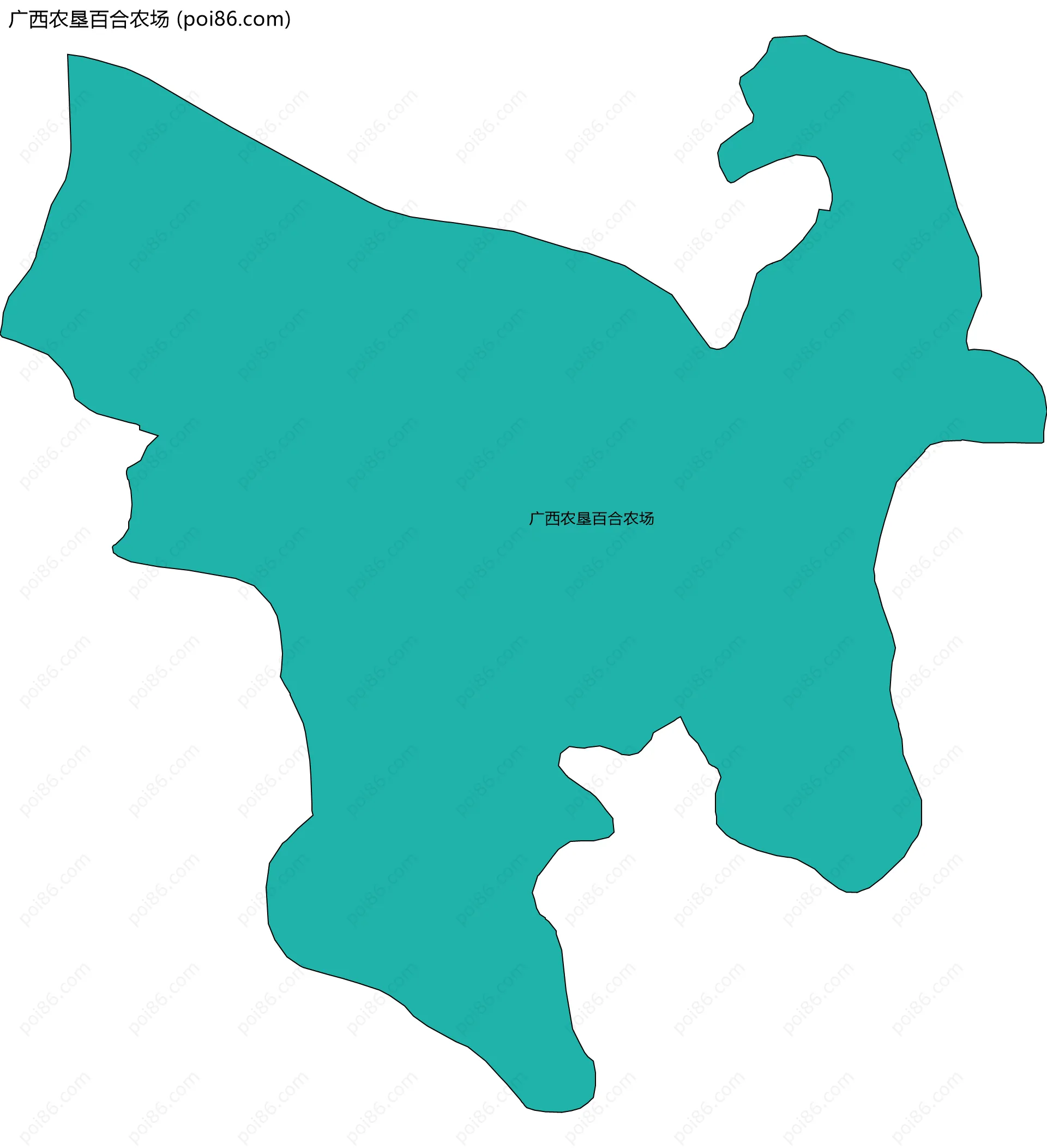 广西农垦百合农场边界地图