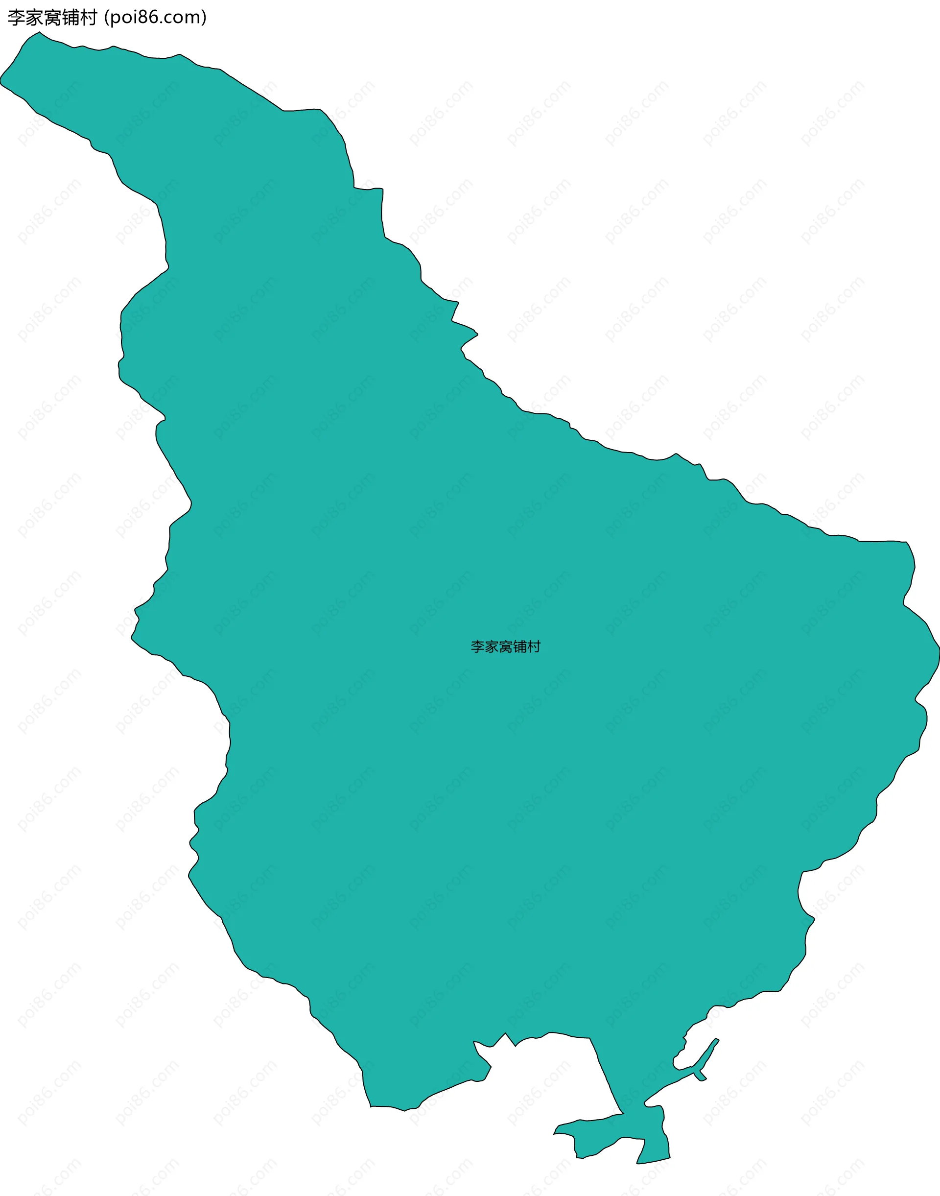 李家窝铺村边界地图