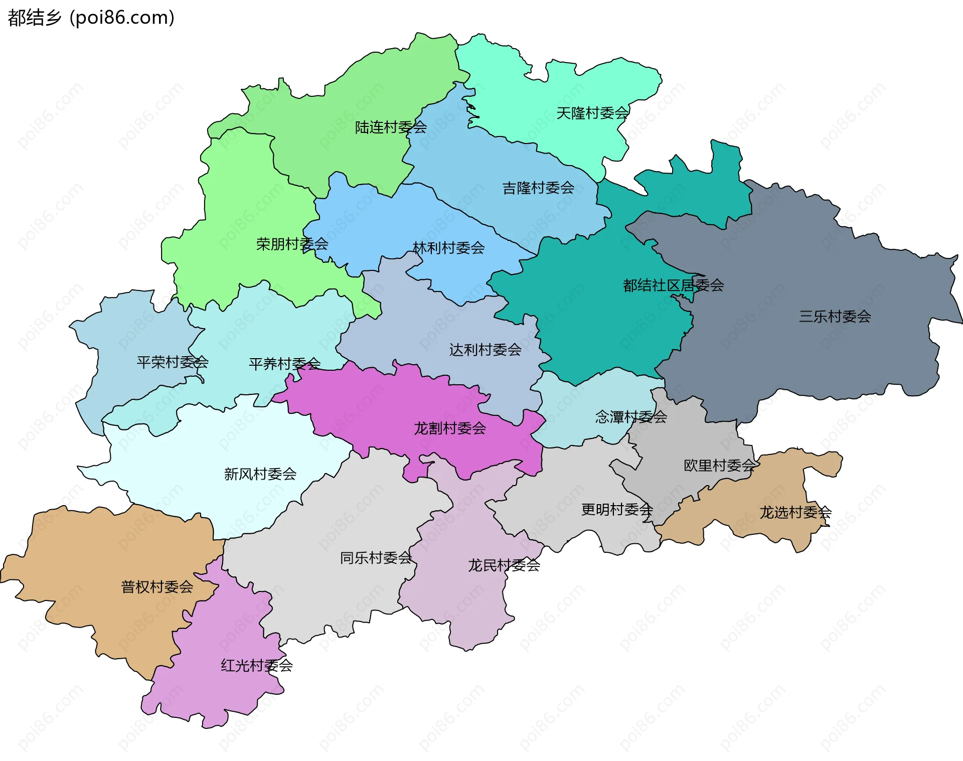 都结乡边界地图(五级行政区划)