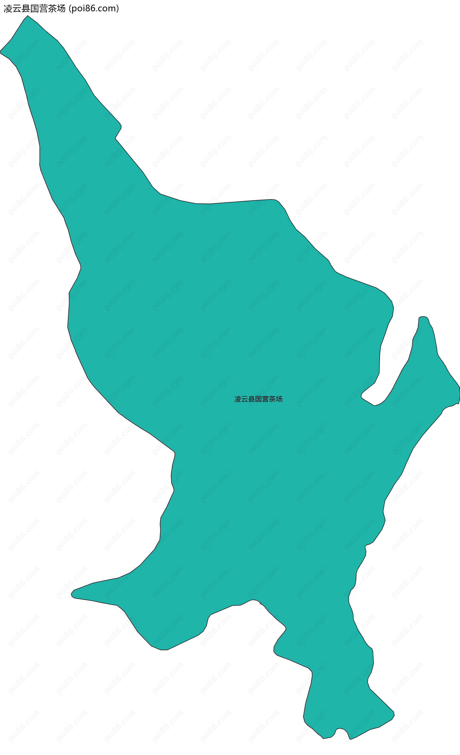 凌云县国营茶场边界地图