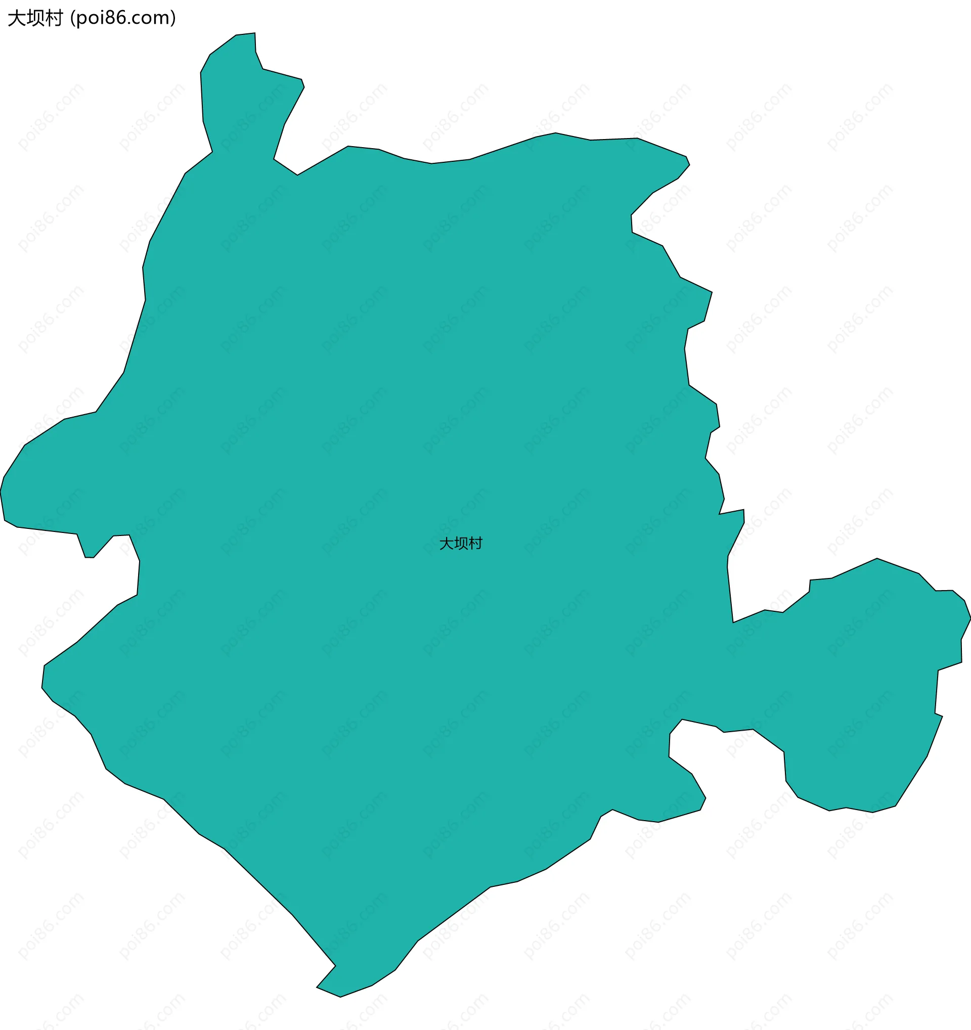 大坝村边界地图