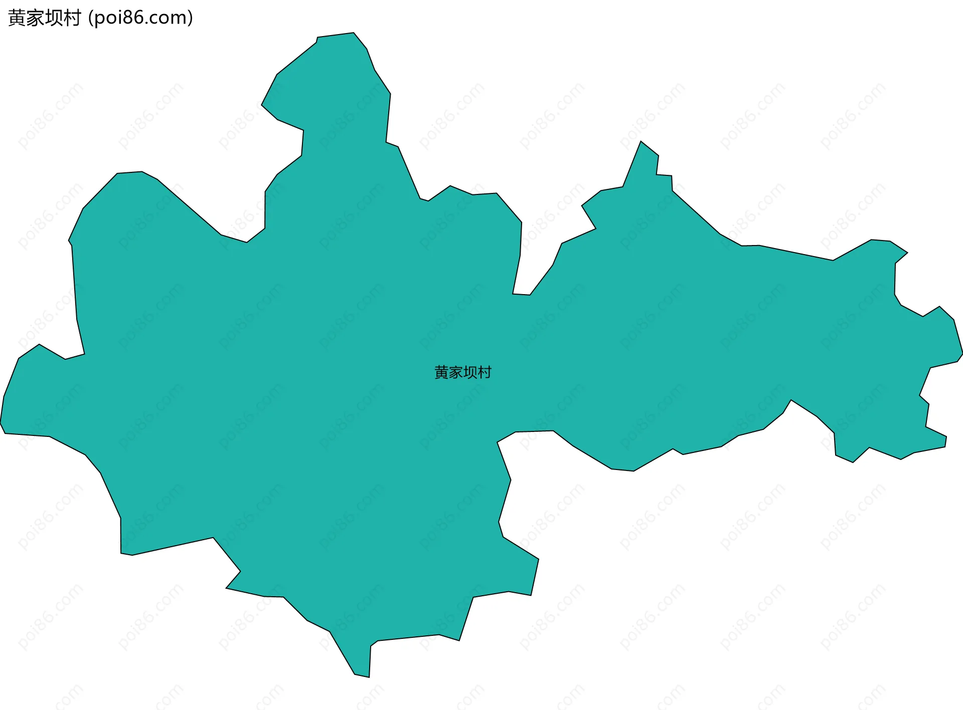黄家坝村边界地图