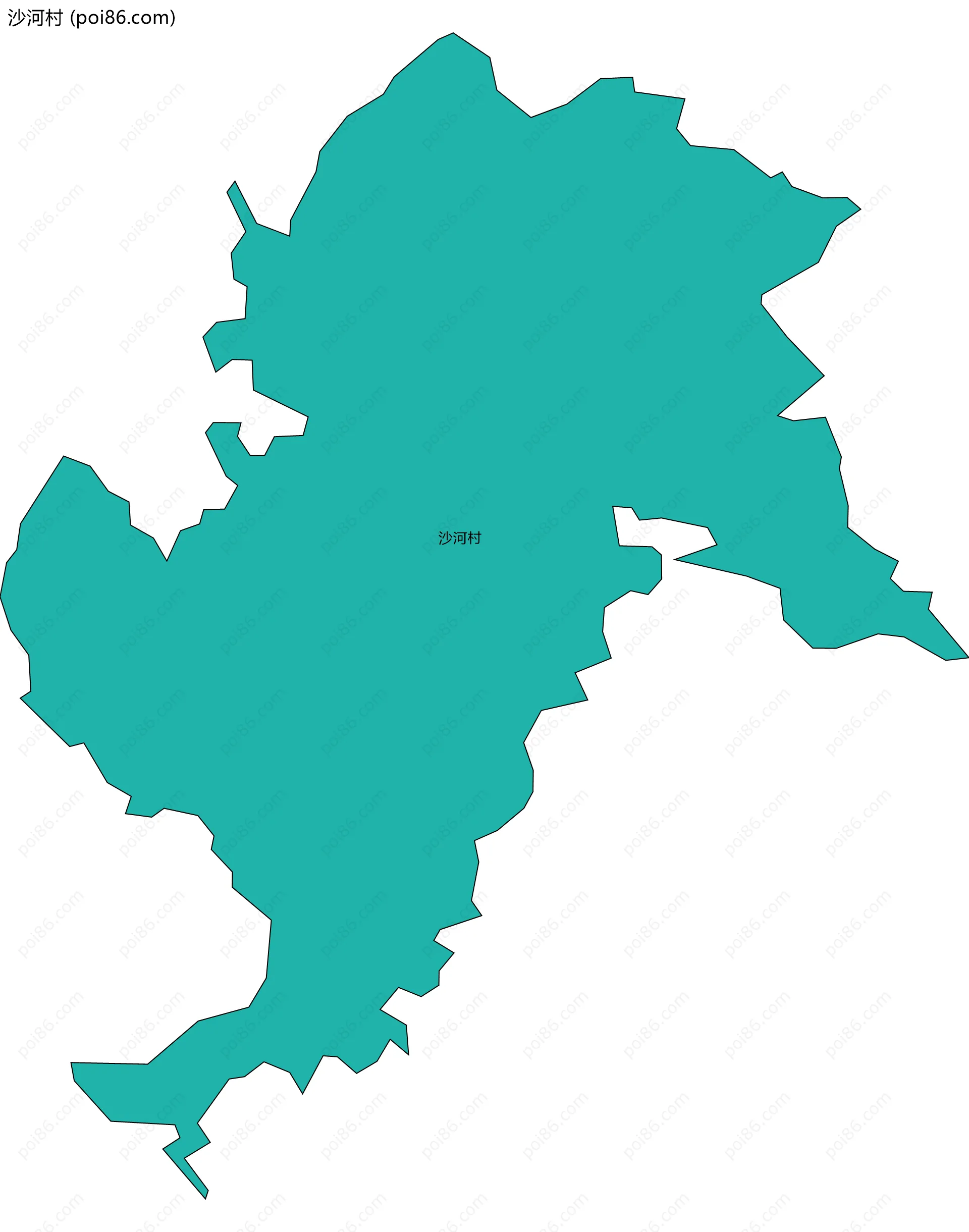 沙河村边界地图