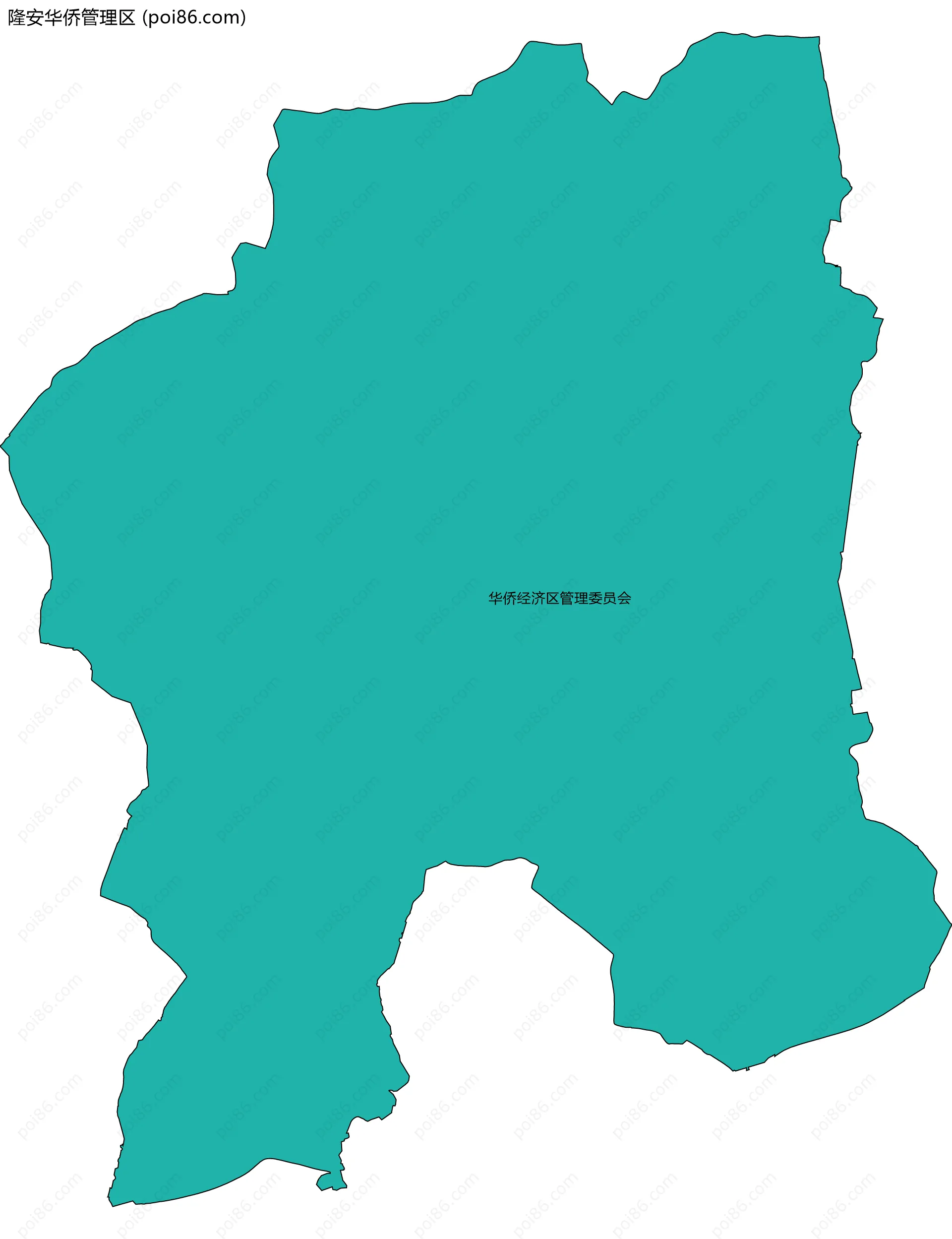 隆安华侨管理区边界地图(五级行政区划)