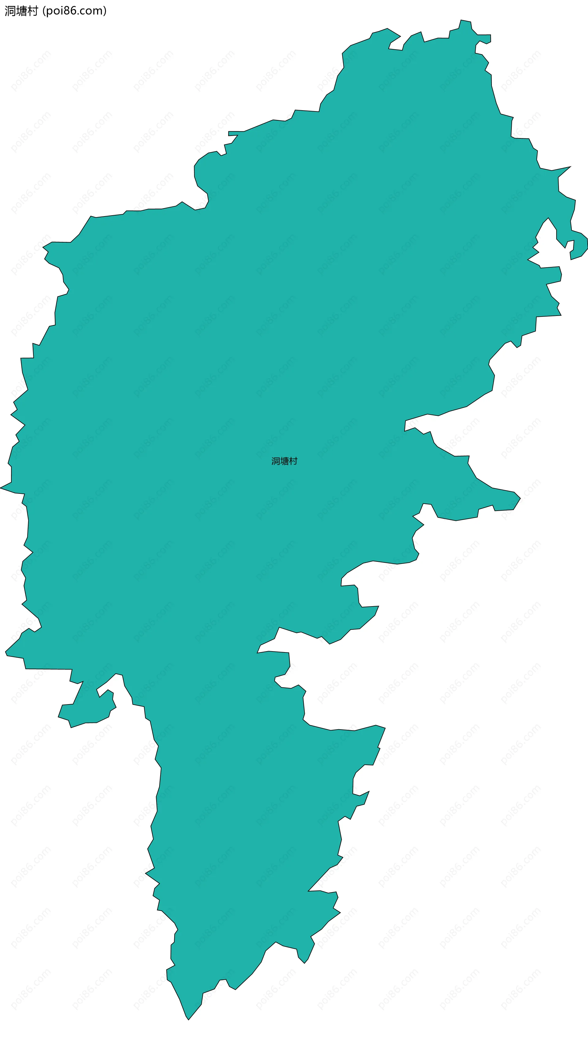 洞塘村边界地图