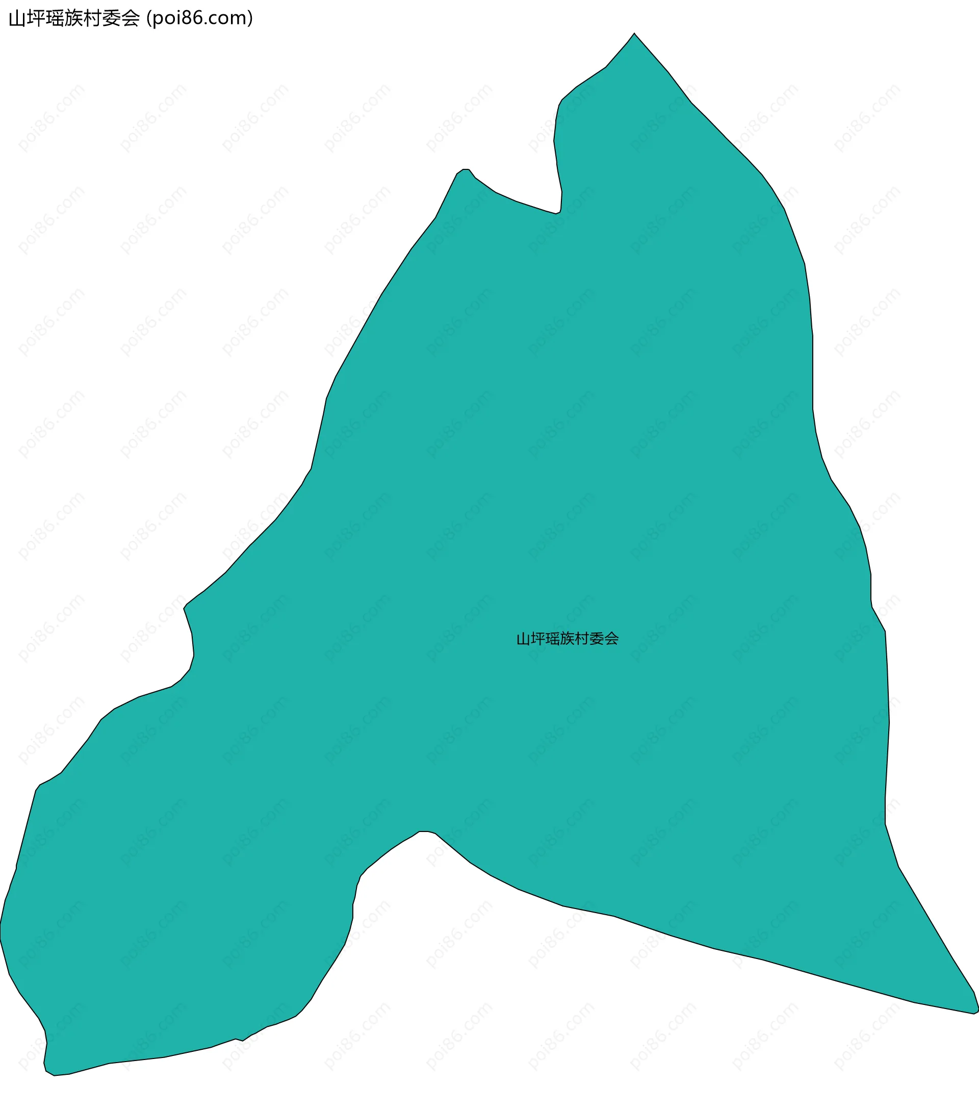 山坪瑶族村委会边界地图
