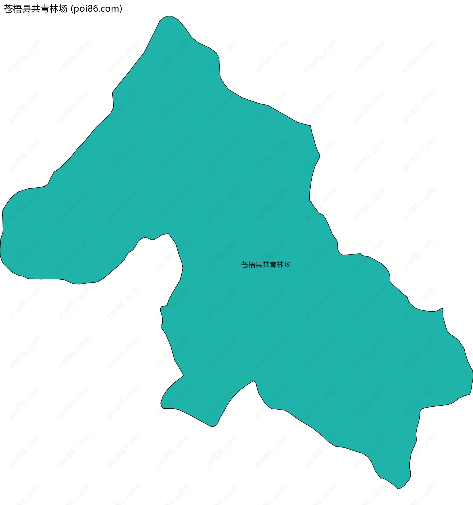 苍梧县共青林场边界地图