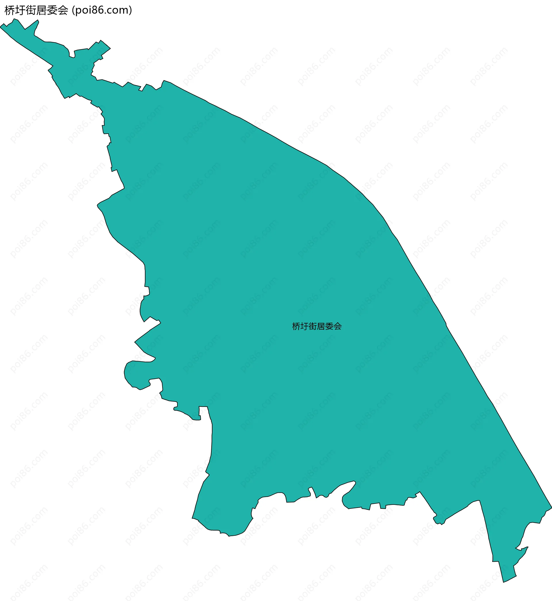 桥圩街居委会边界地图