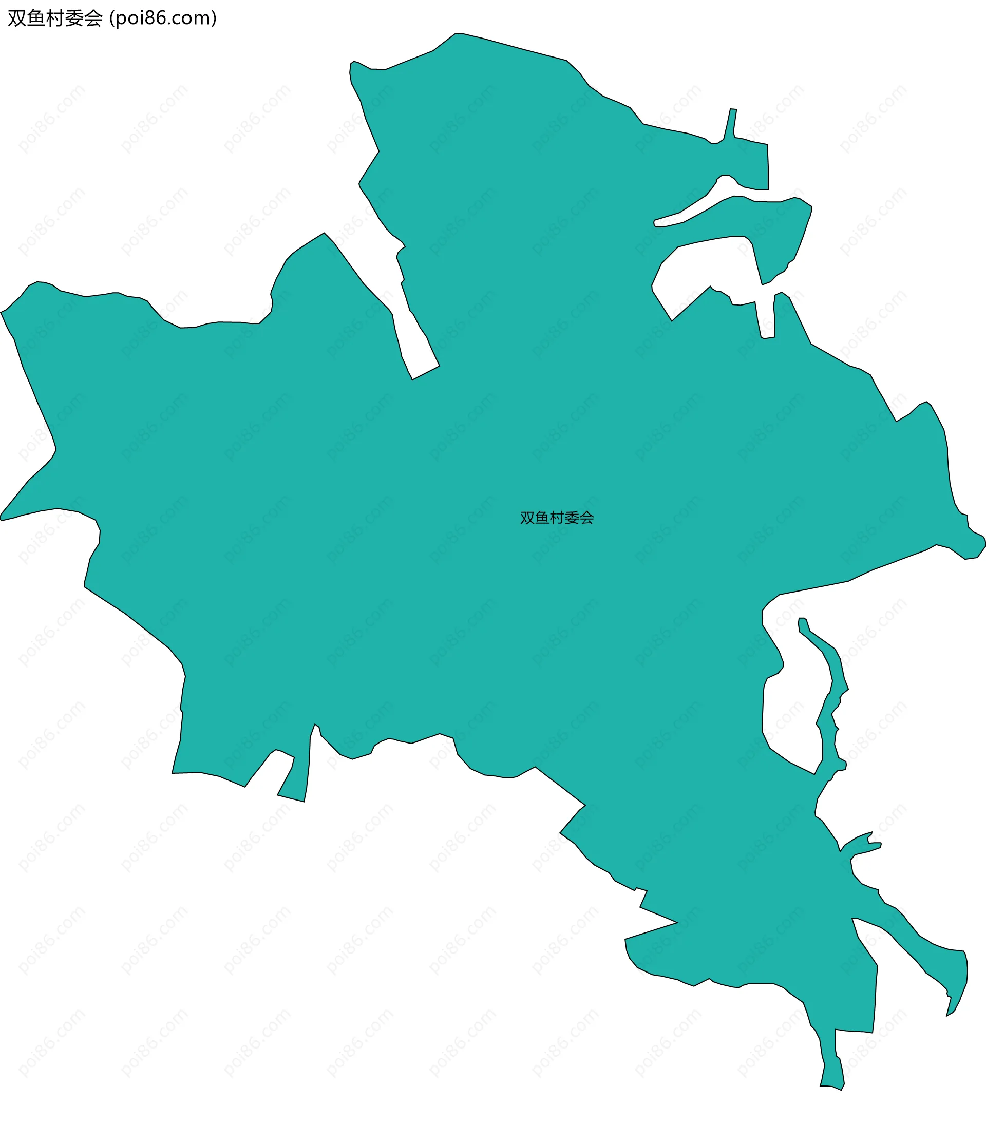 双鱼村委会边界地图