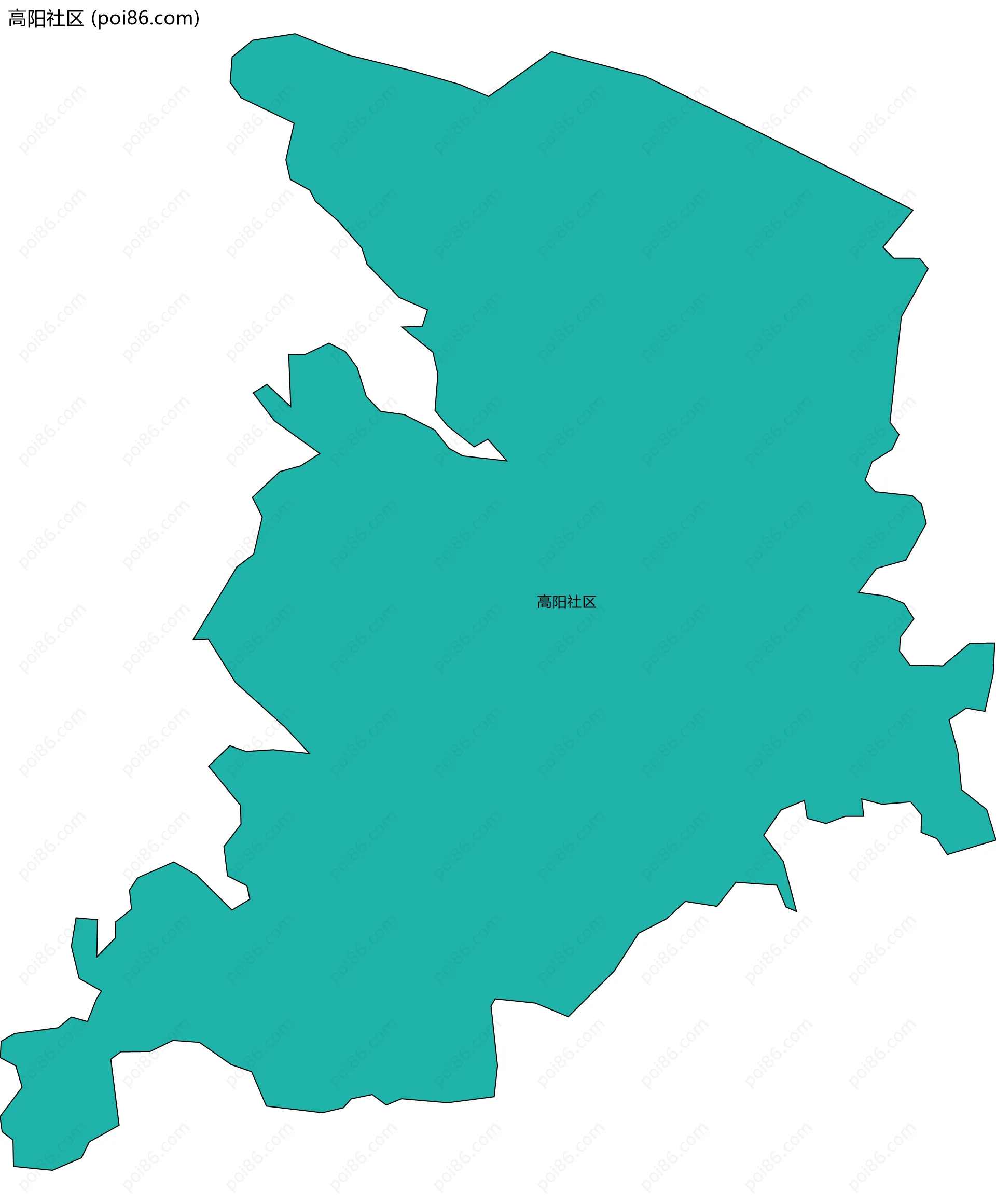 高阳社区边界地图