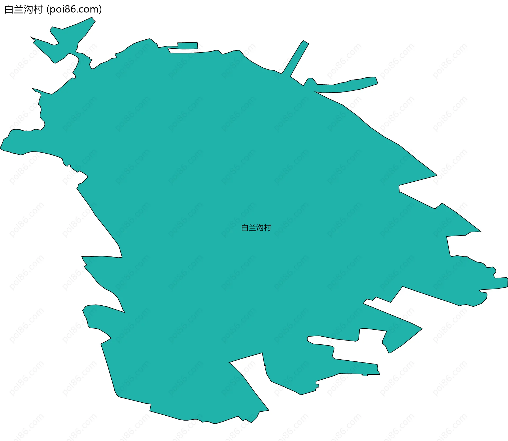 白兰沟村边界地图