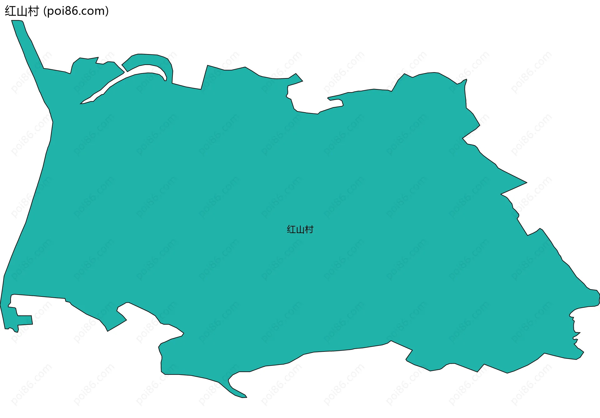 红山村边界地图