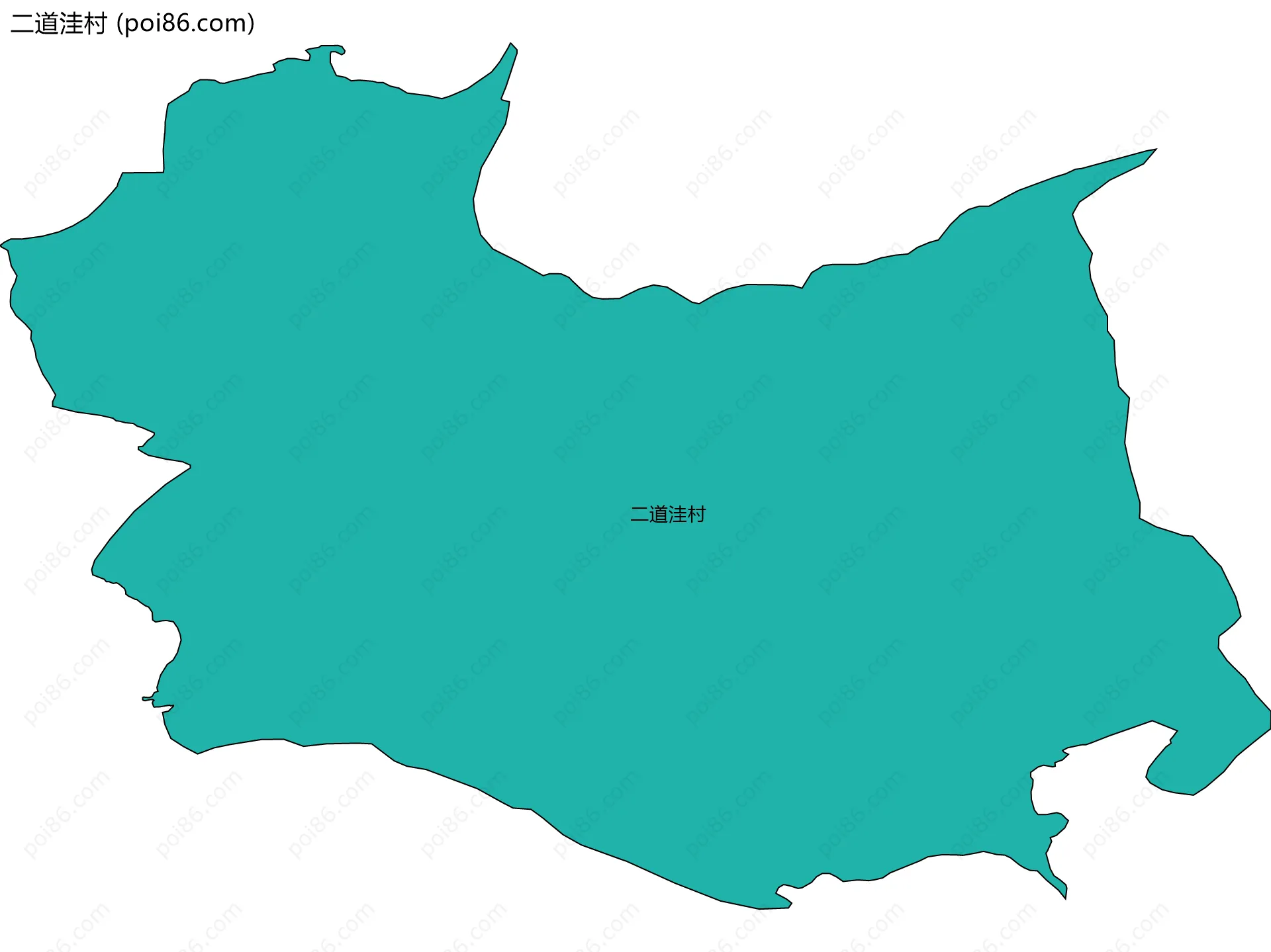 二道洼村边界地图