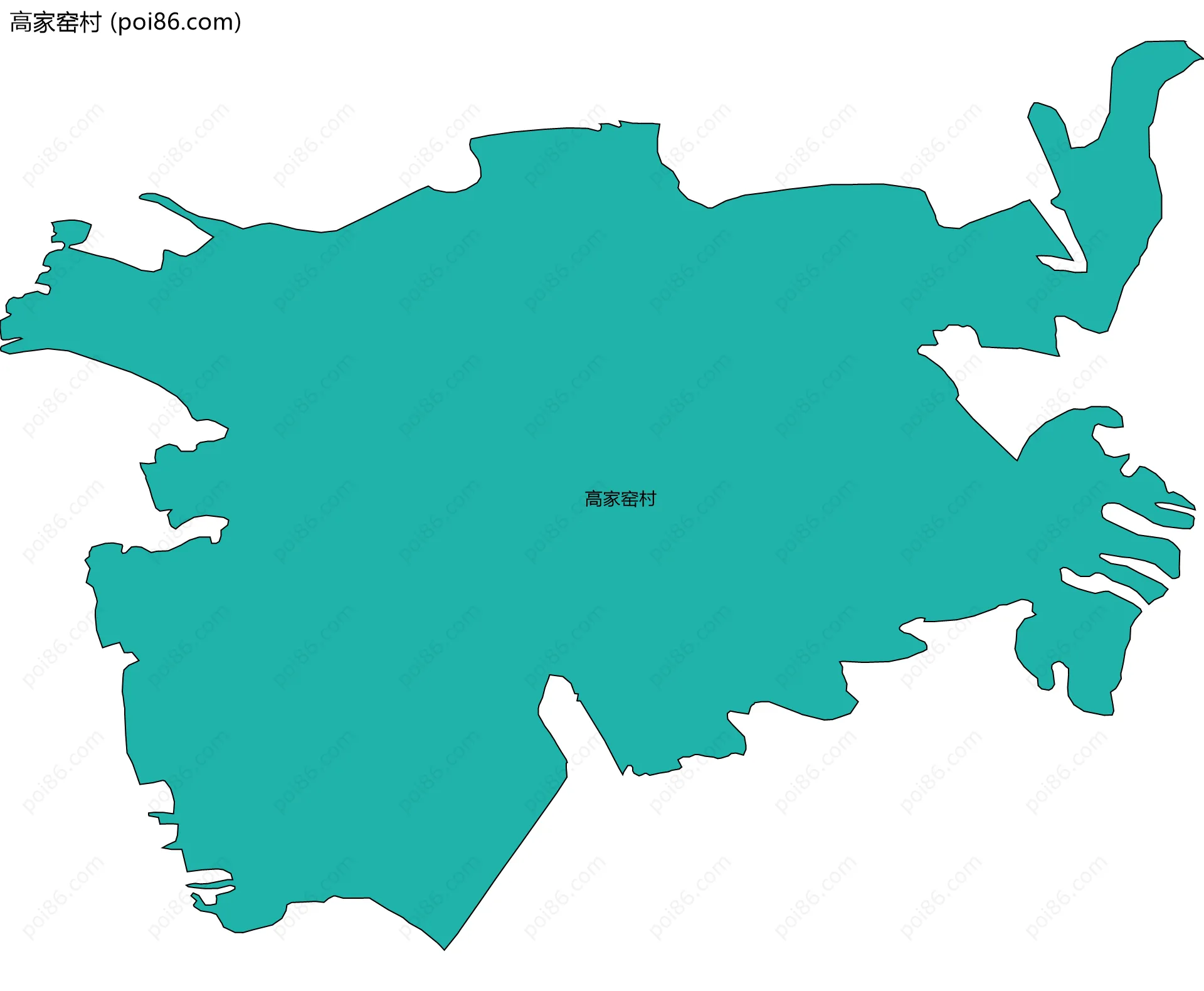 高家窑村边界地图