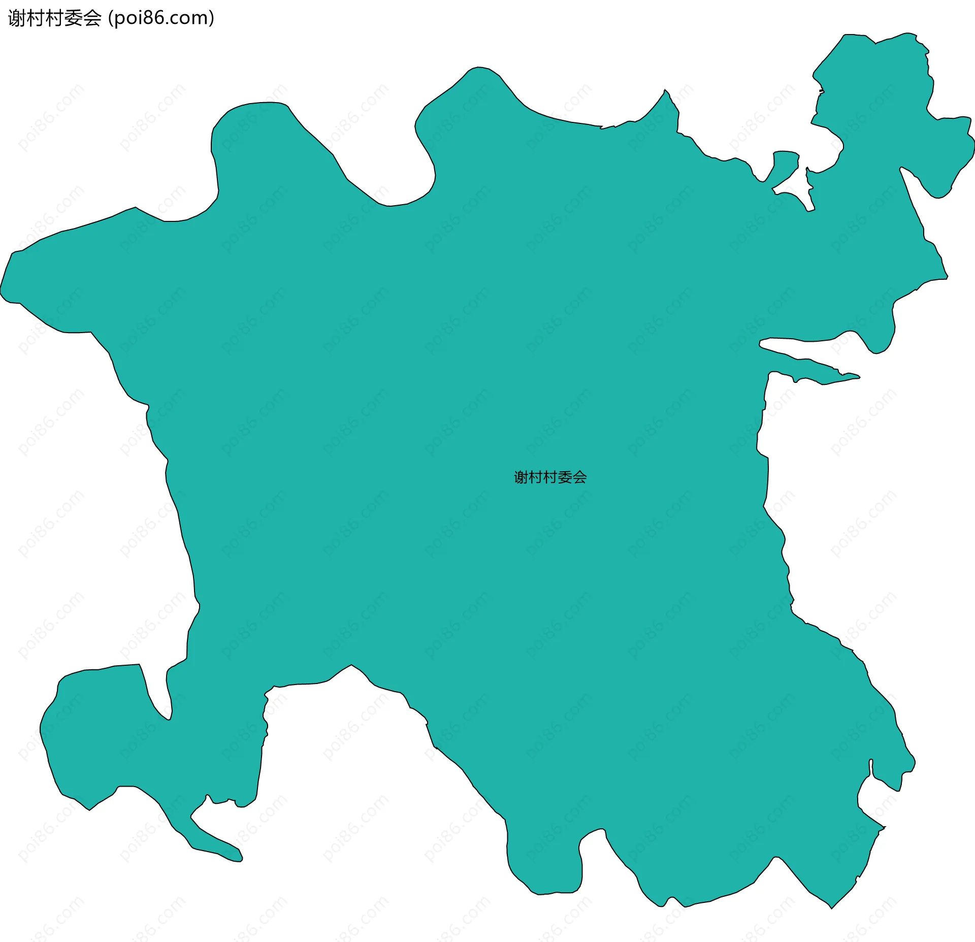 谢村村委会边界地图