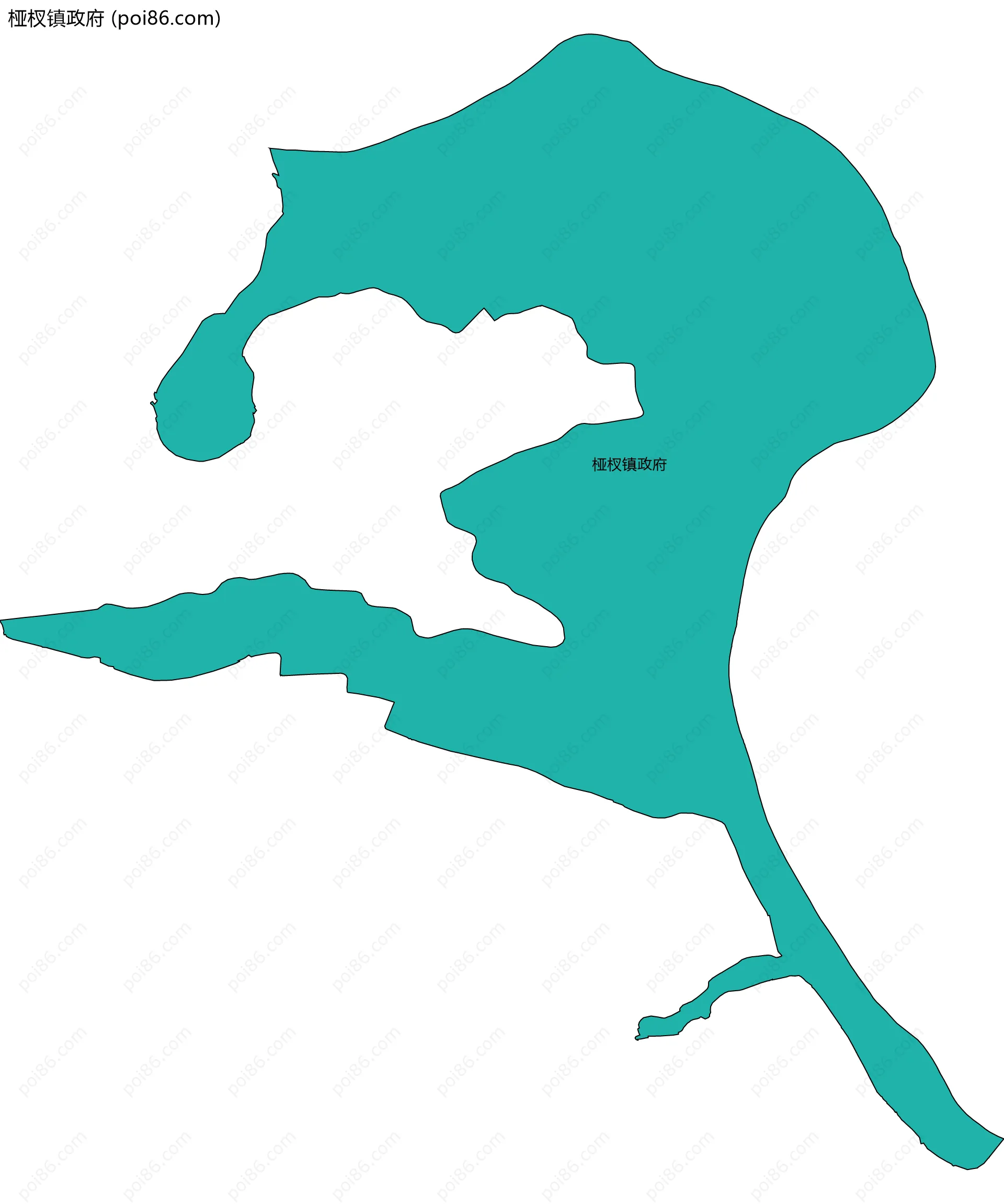 桠杈镇政府边界地图