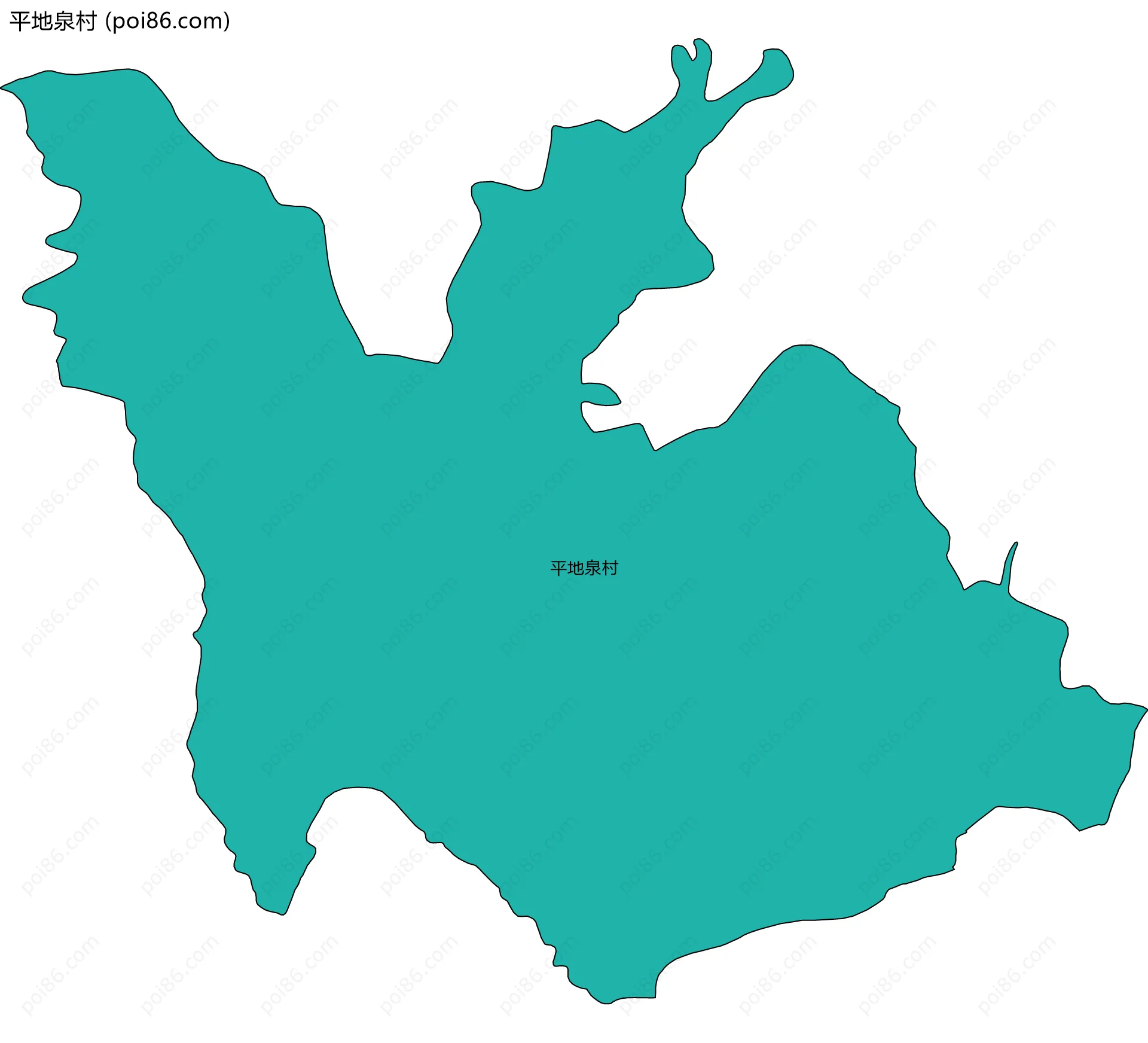 平地泉村边界地图