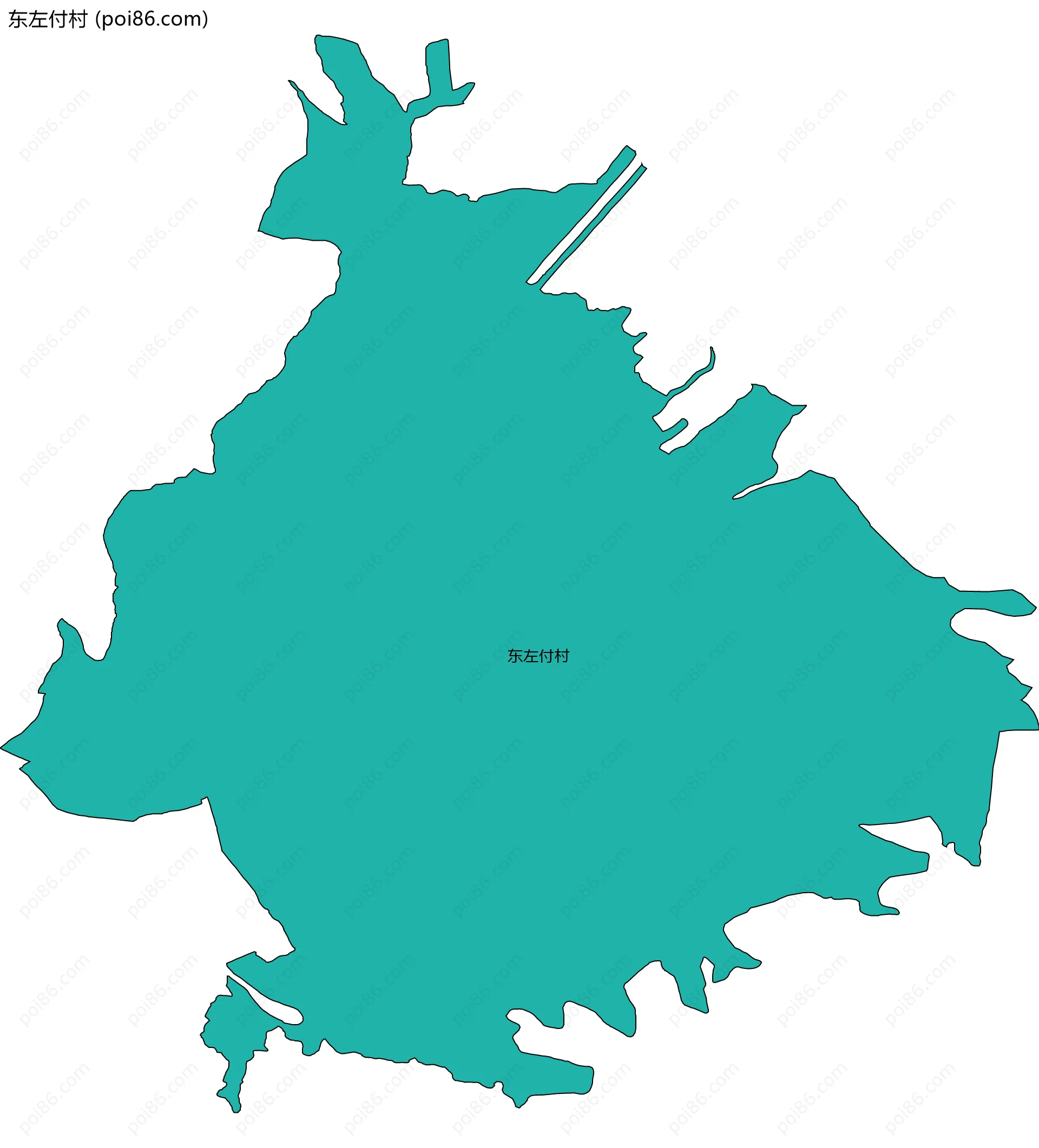 东左付村边界地图