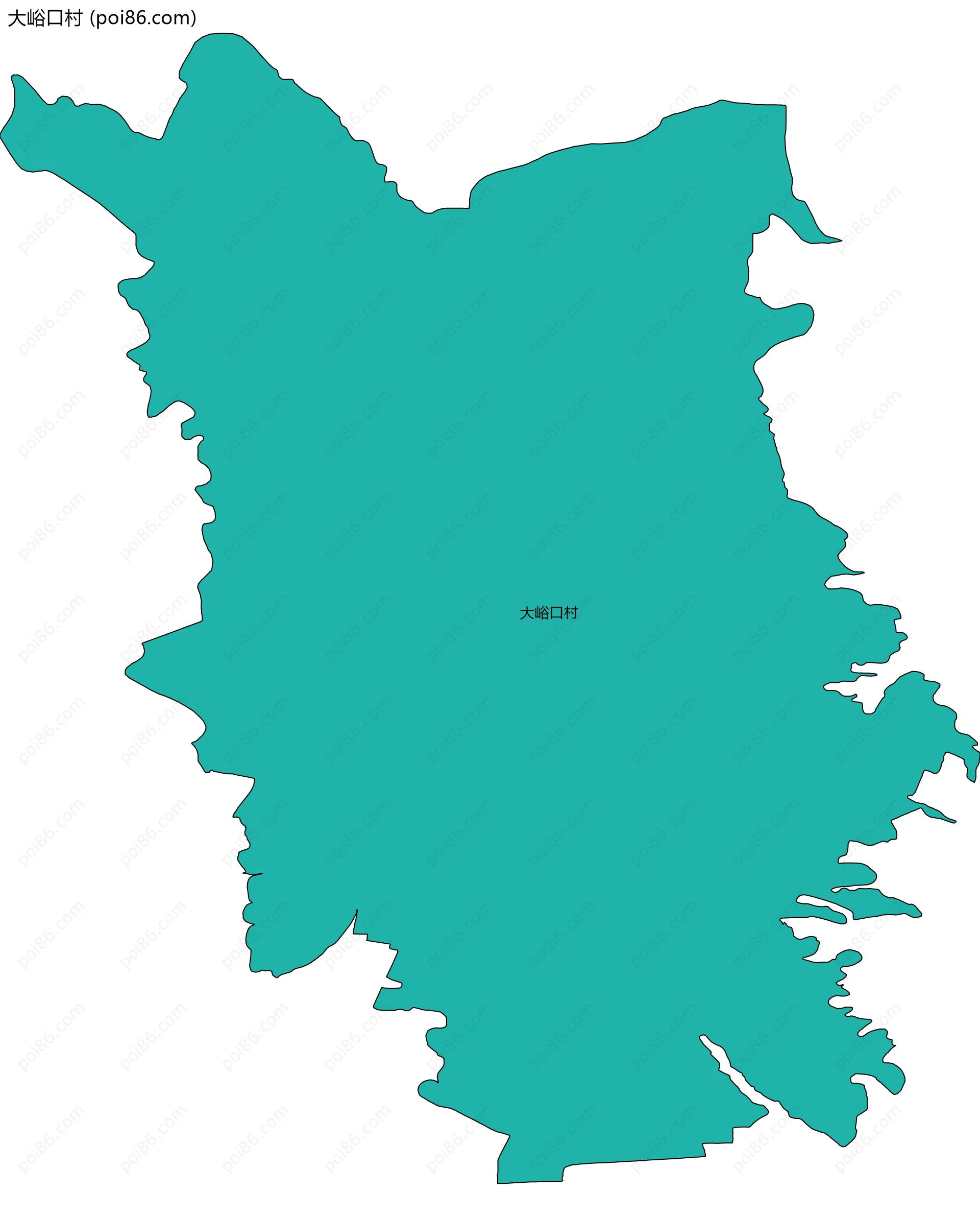 大峪口村边界地图