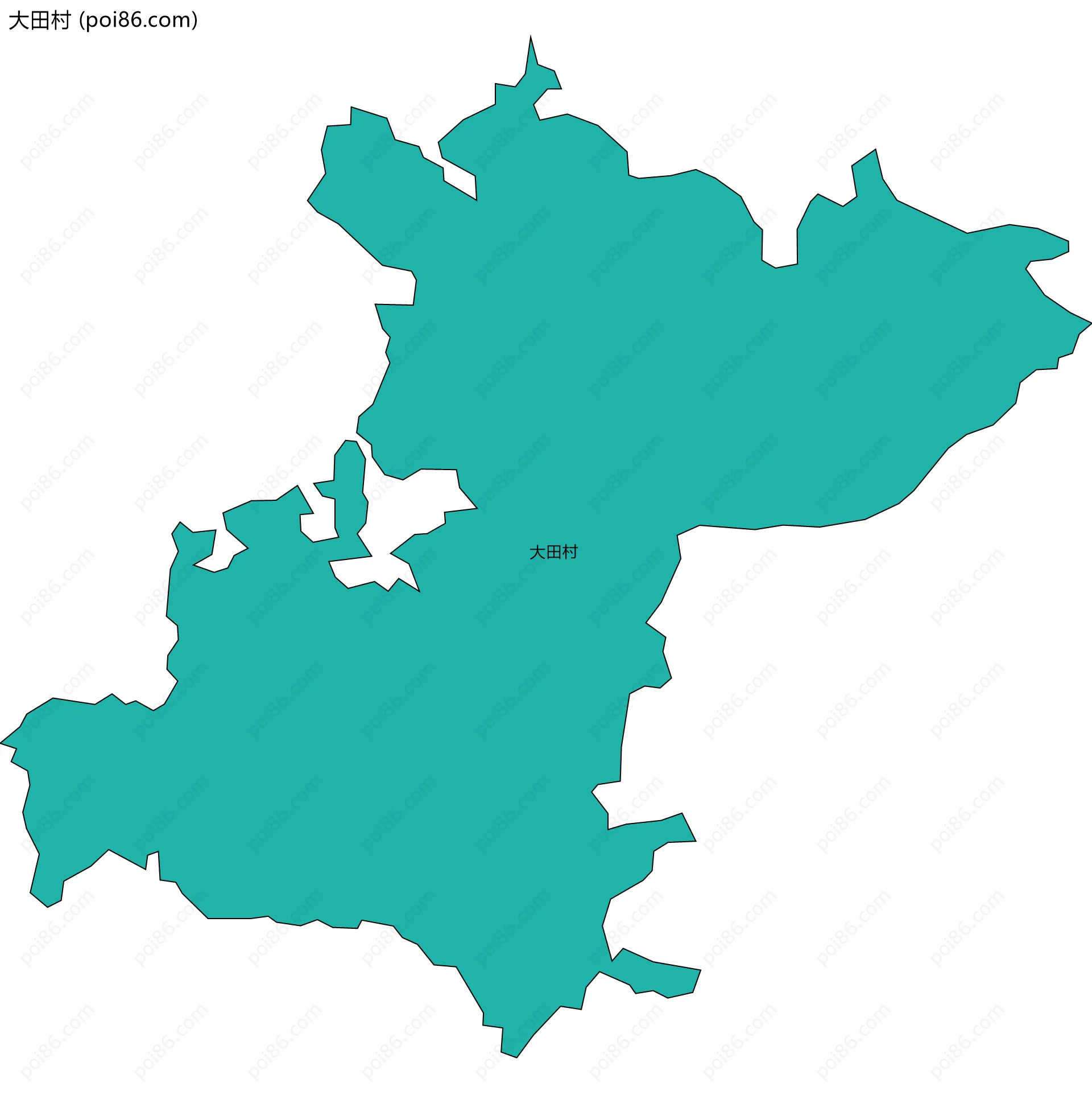 大田村边界地图