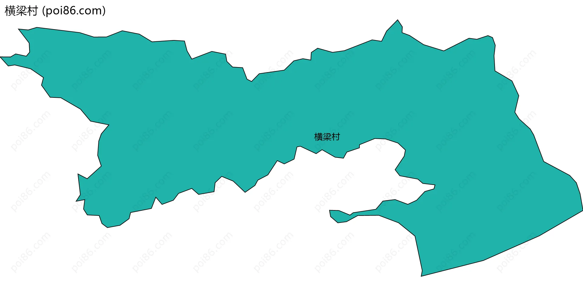 横梁村边界地图