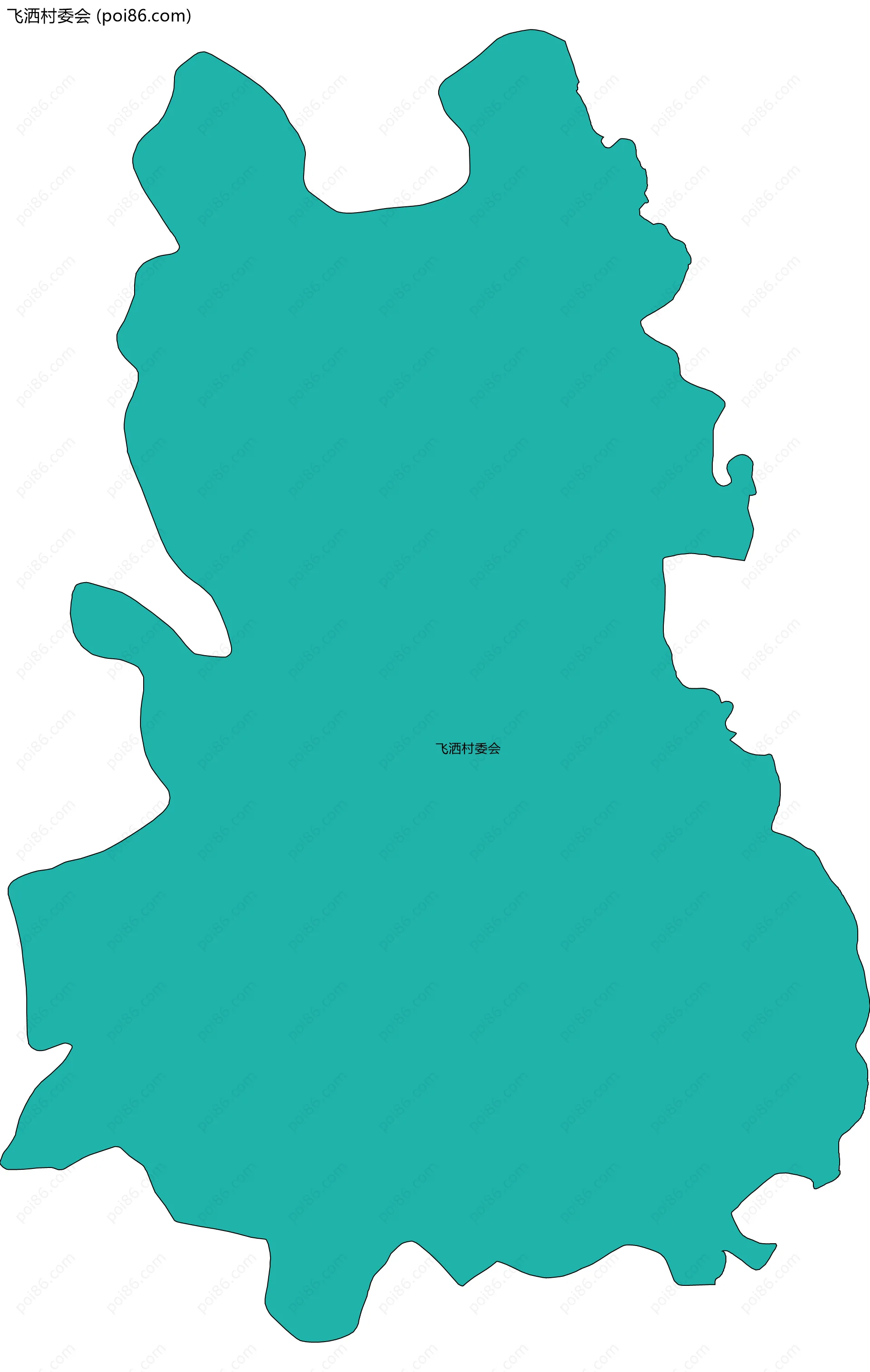 飞洒村委会边界地图