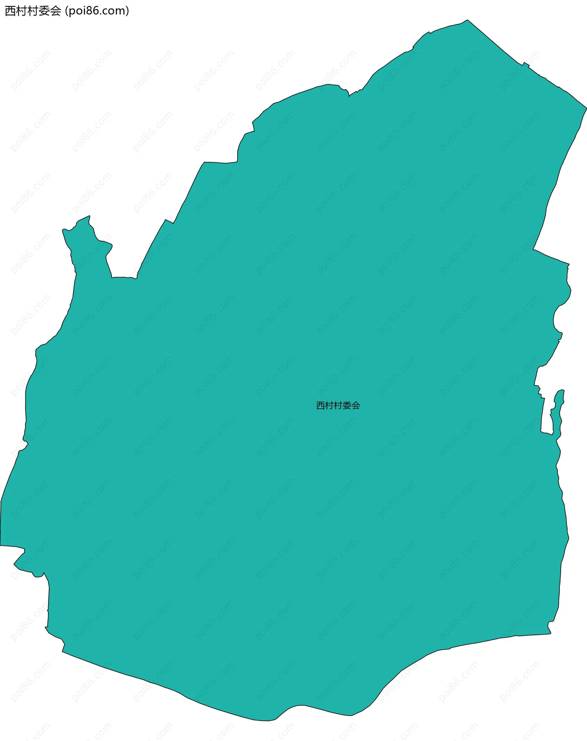 西村村委会边界地图