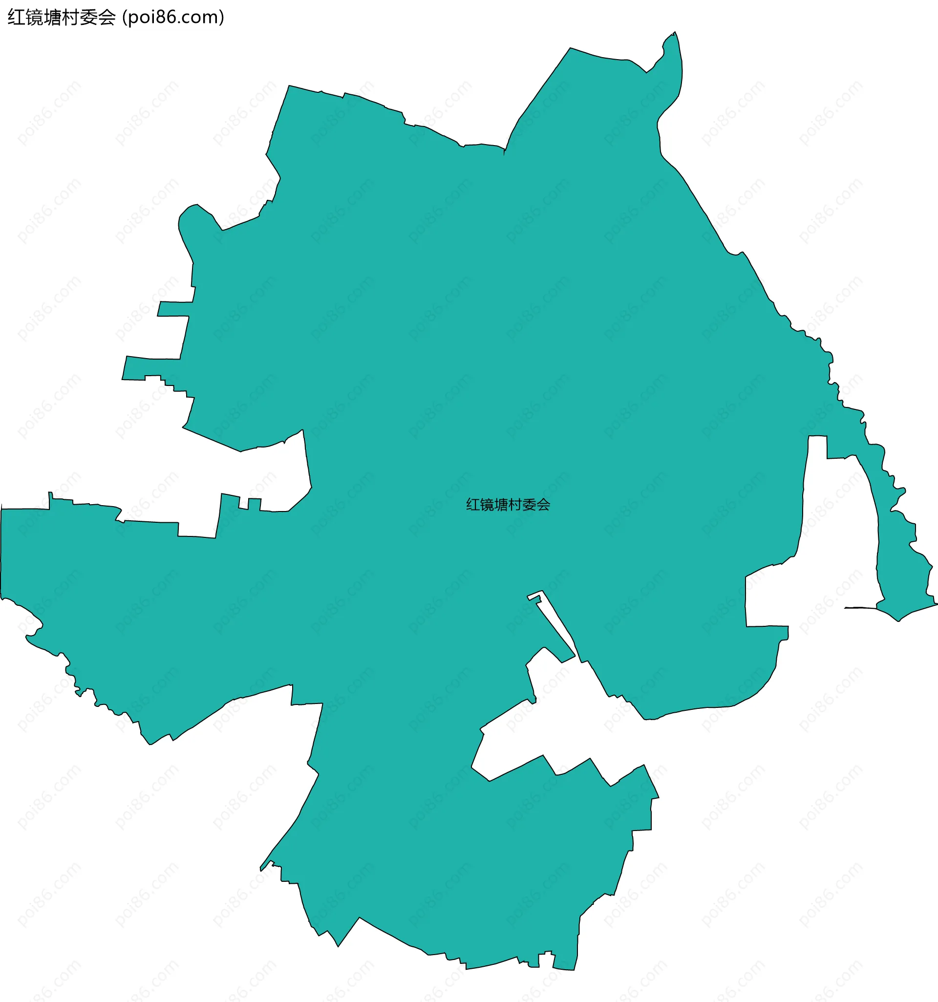 红镜塘村委会边界地图