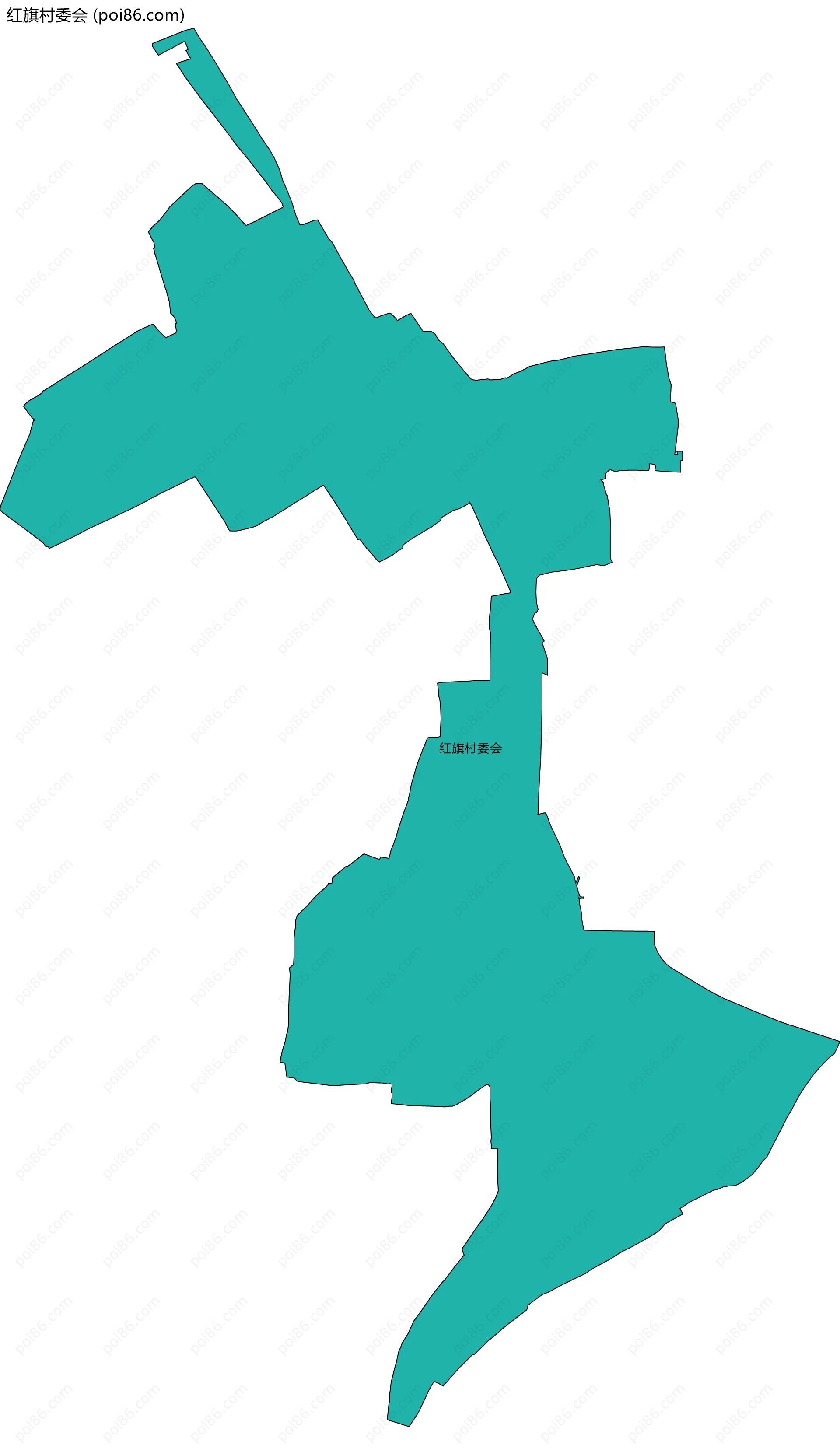红旗村委会边界地图
