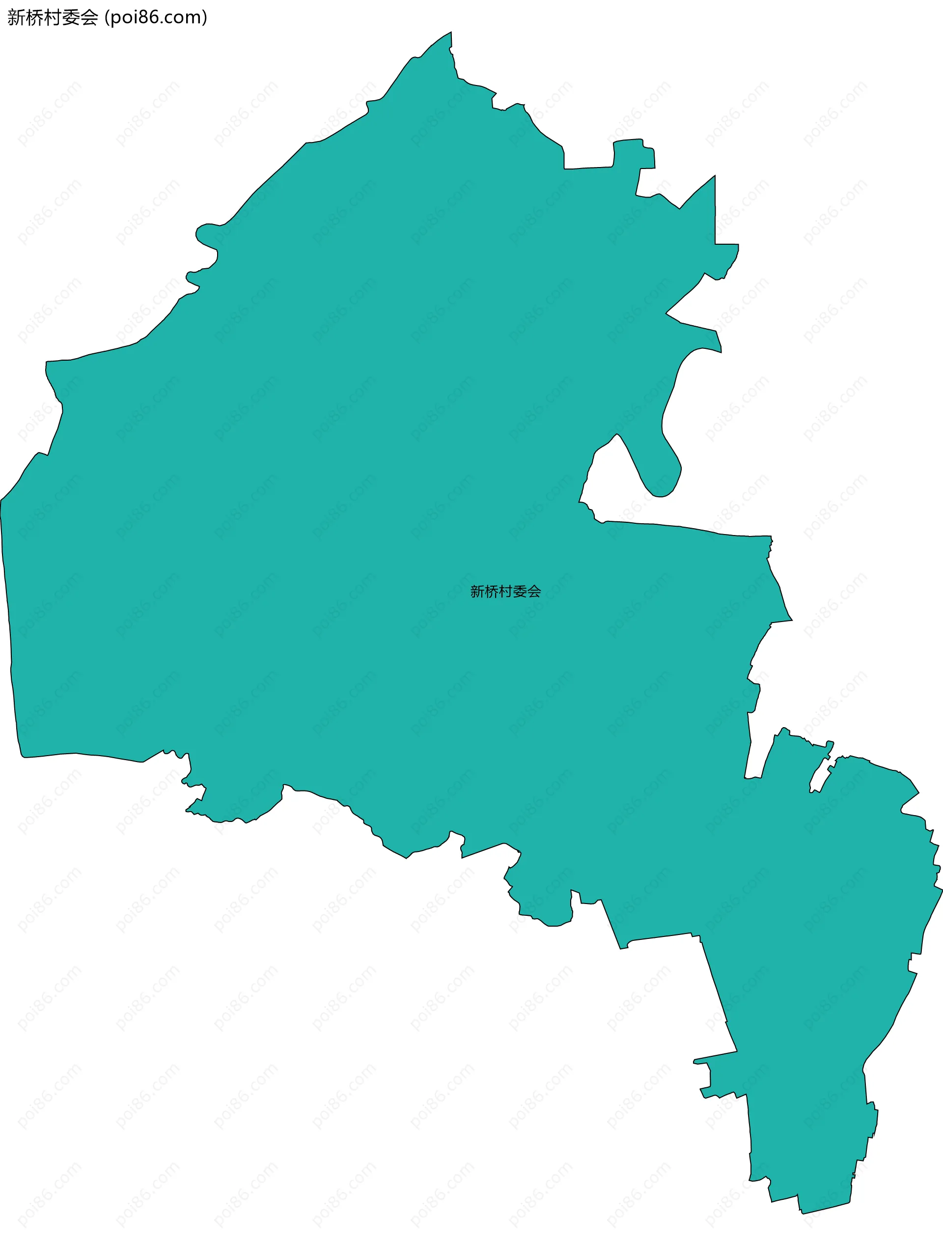 新桥村委会边界地图