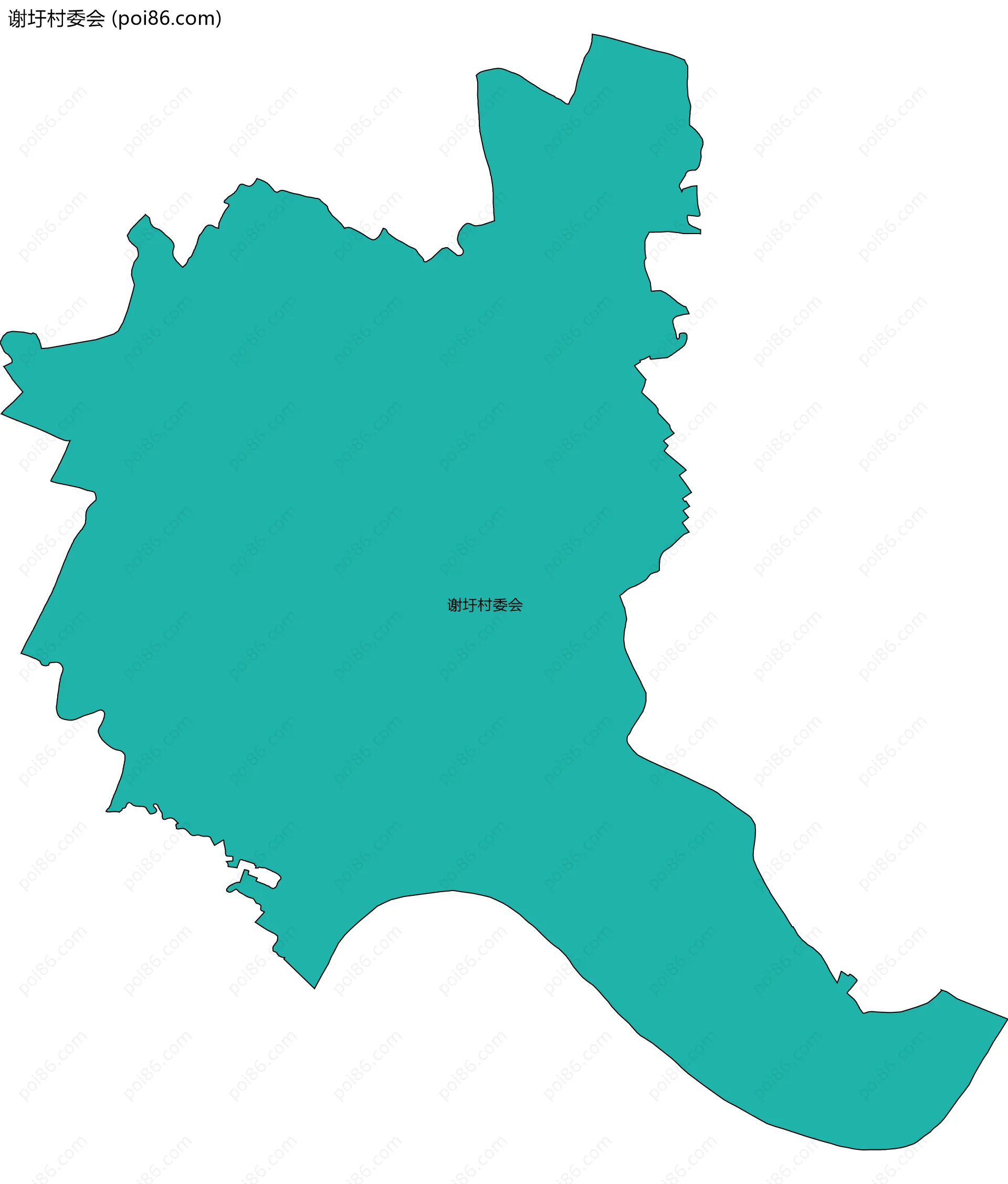 谢圩村委会边界地图