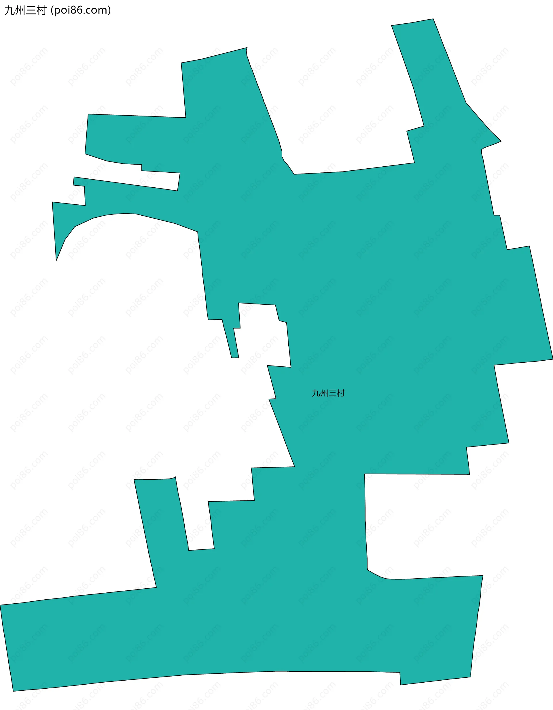 九州三村边界地图