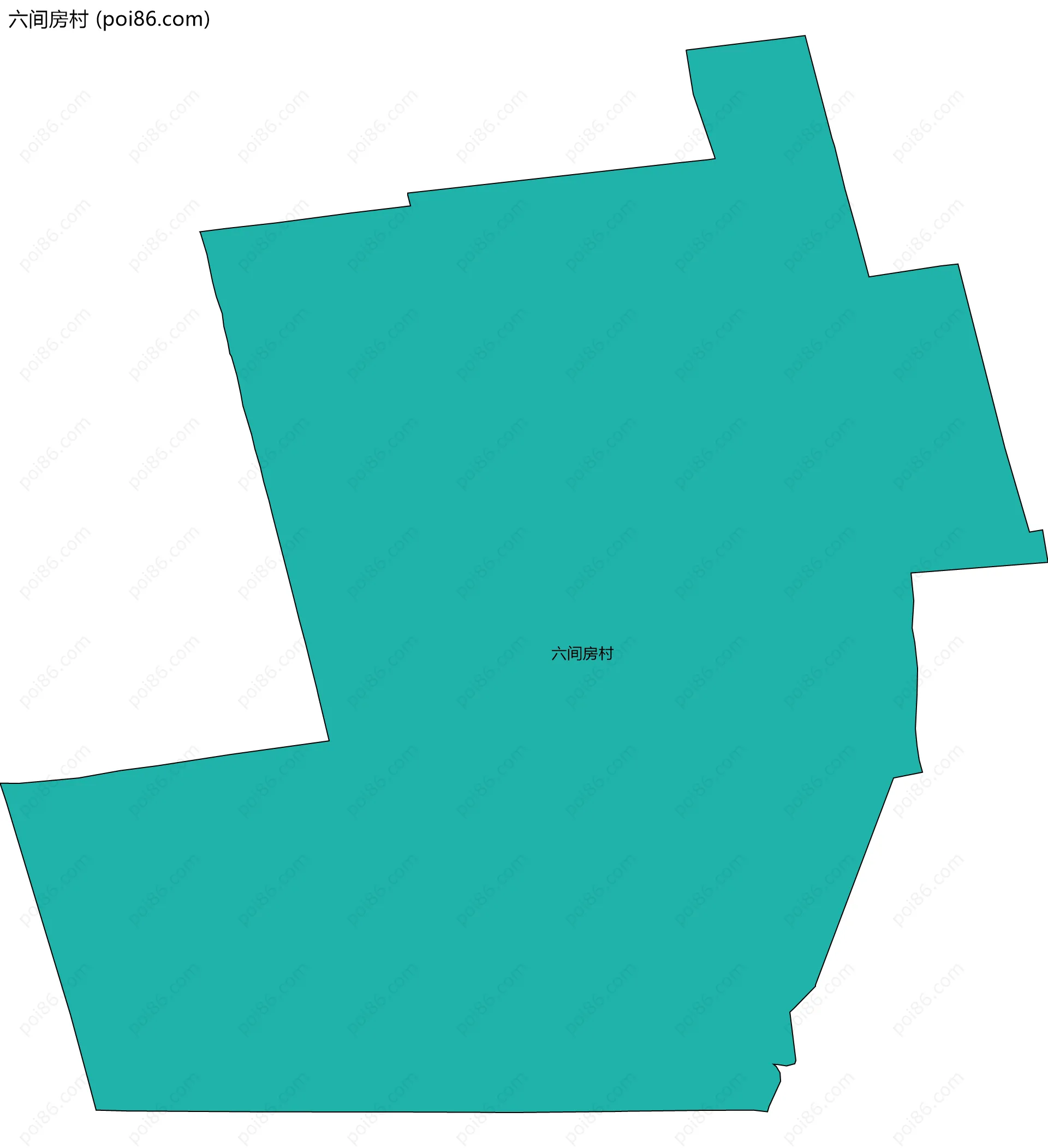 六间房村边界地图