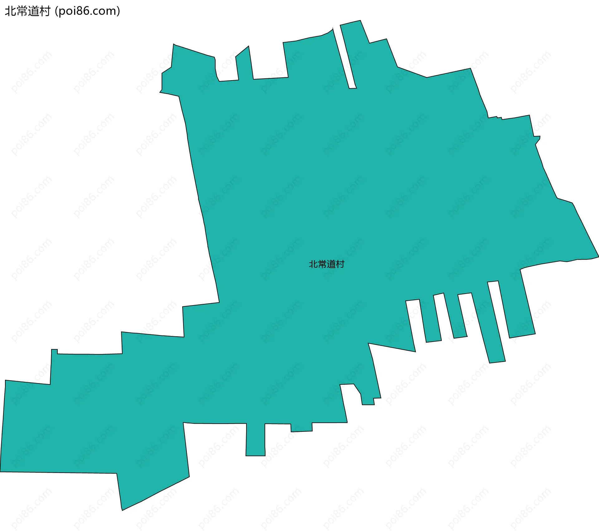 北常道村边界地图