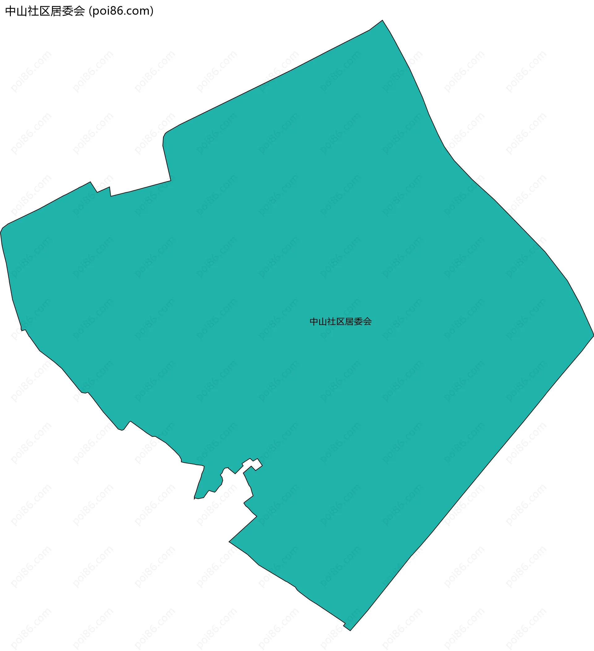 中山社区居委会边界地图