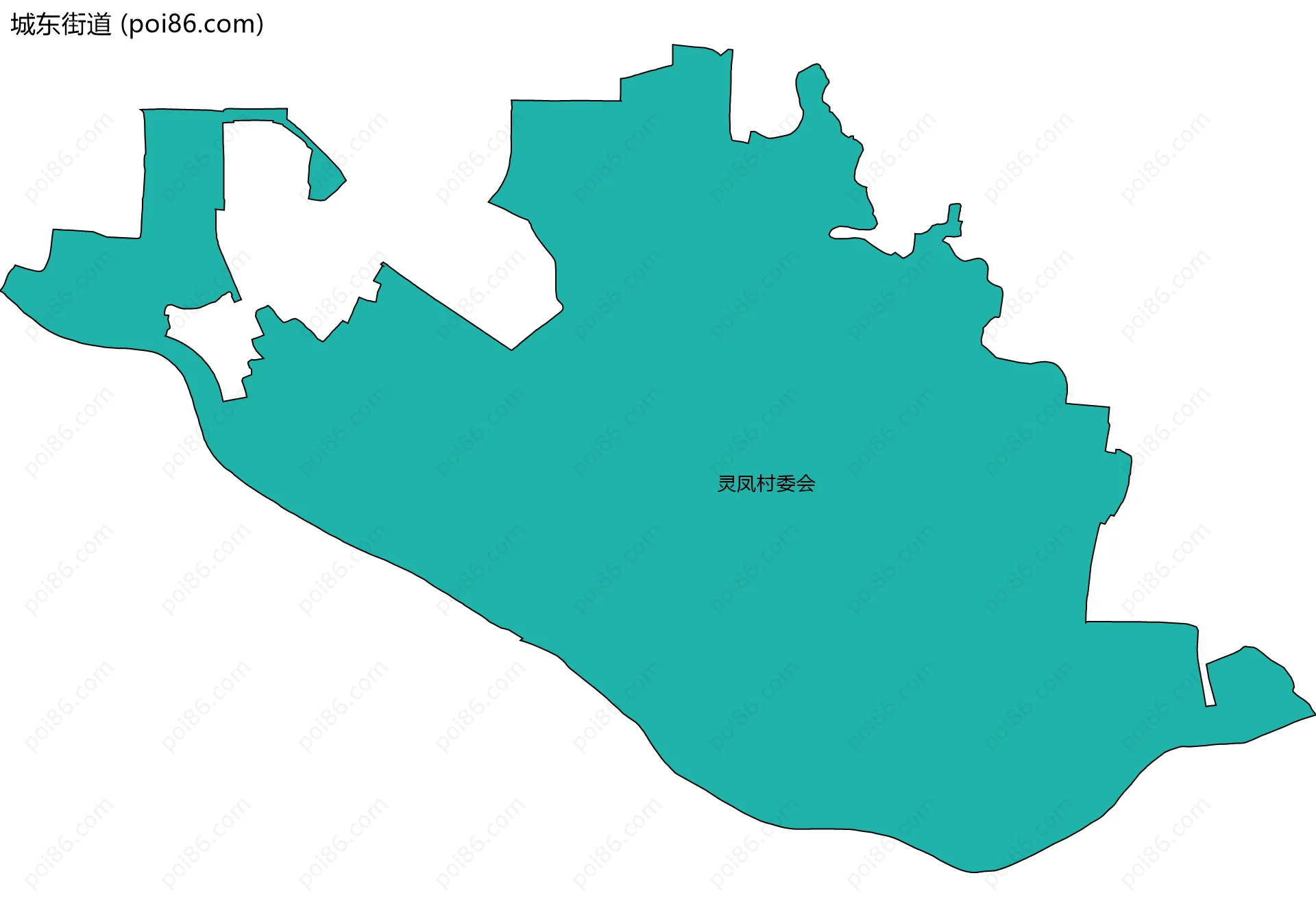 城东街道边界地图(五级行政区划)