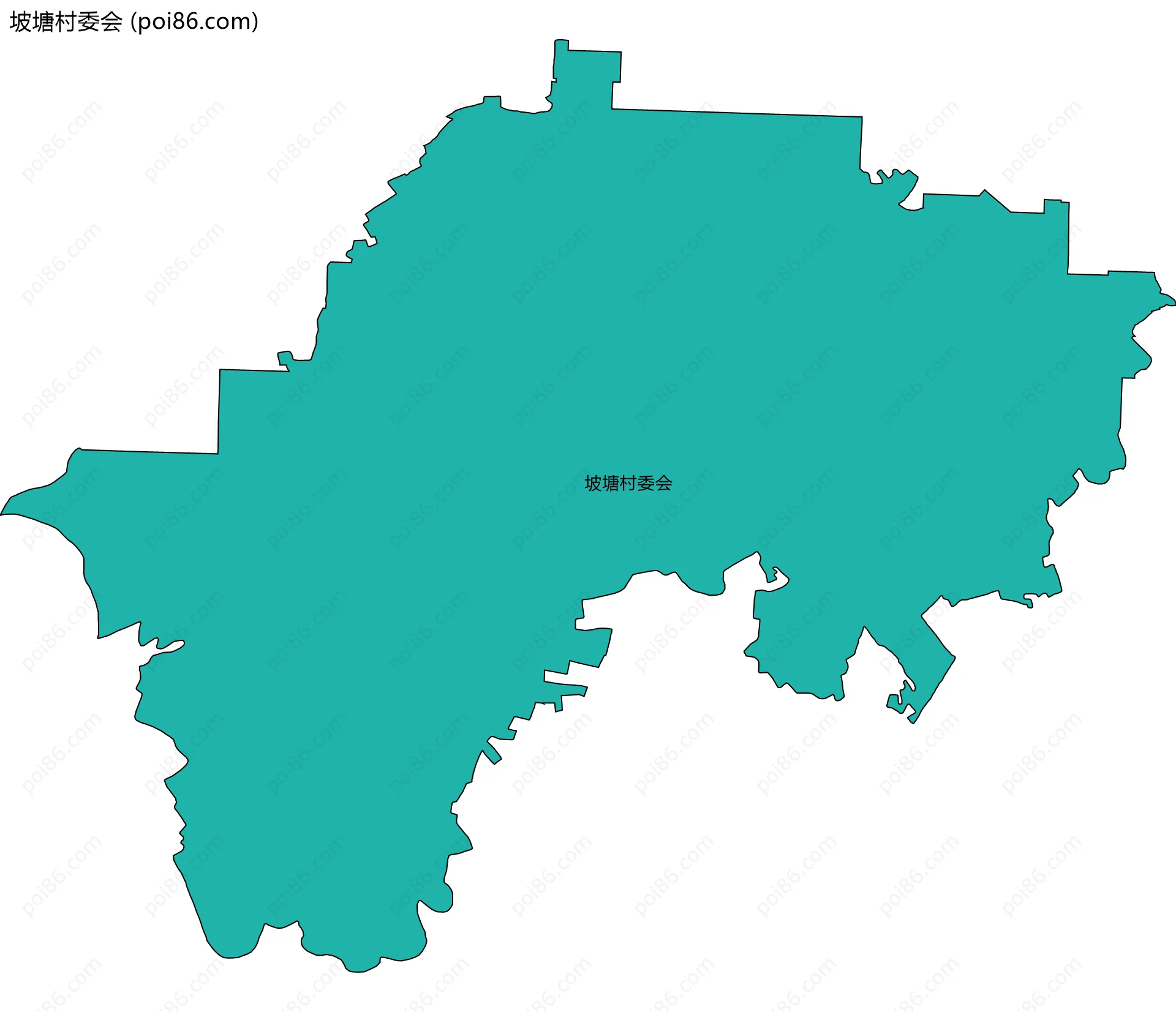 坡塘村委会边界地图
