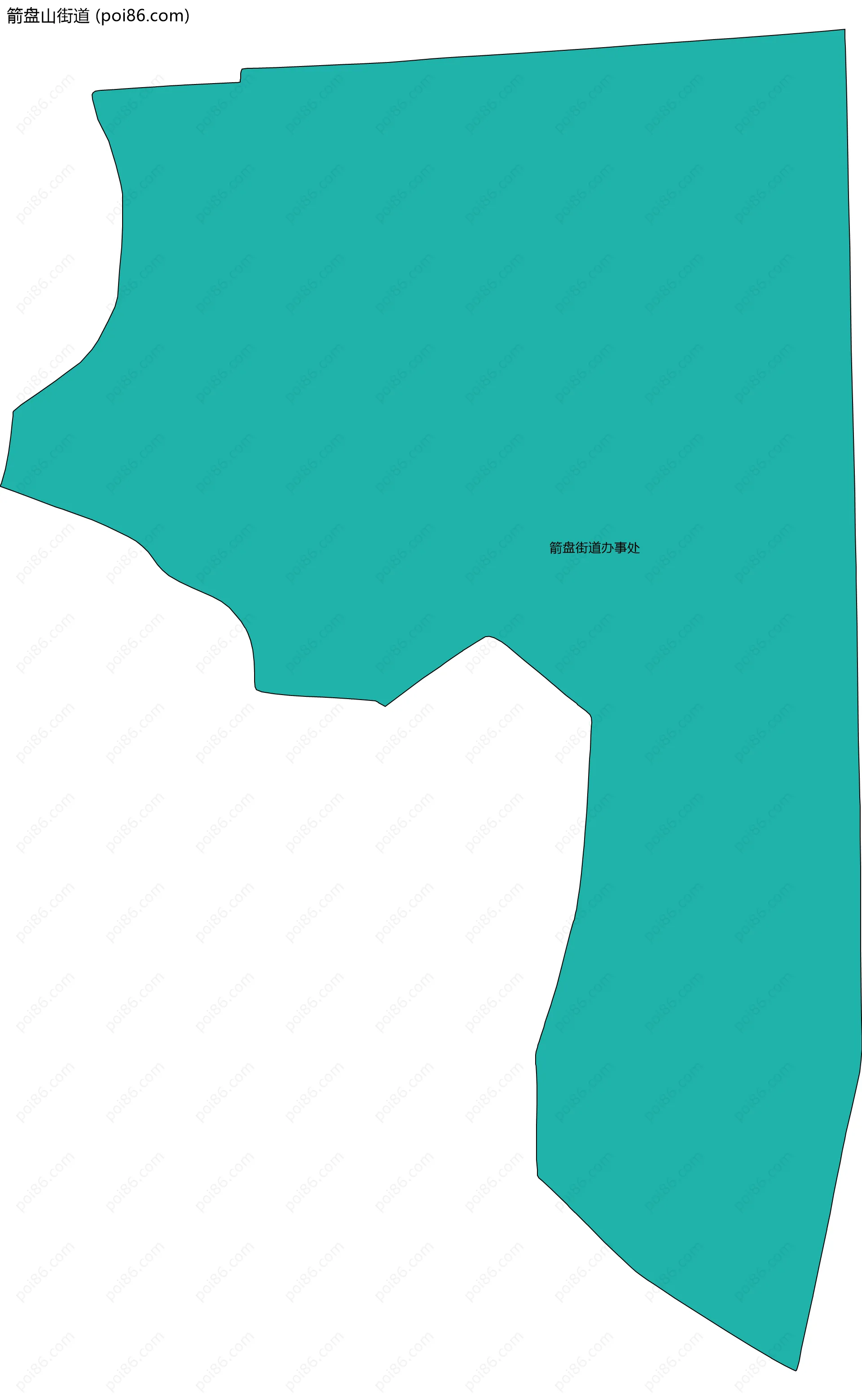 箭盘山街道边界地图(五级行政区划)