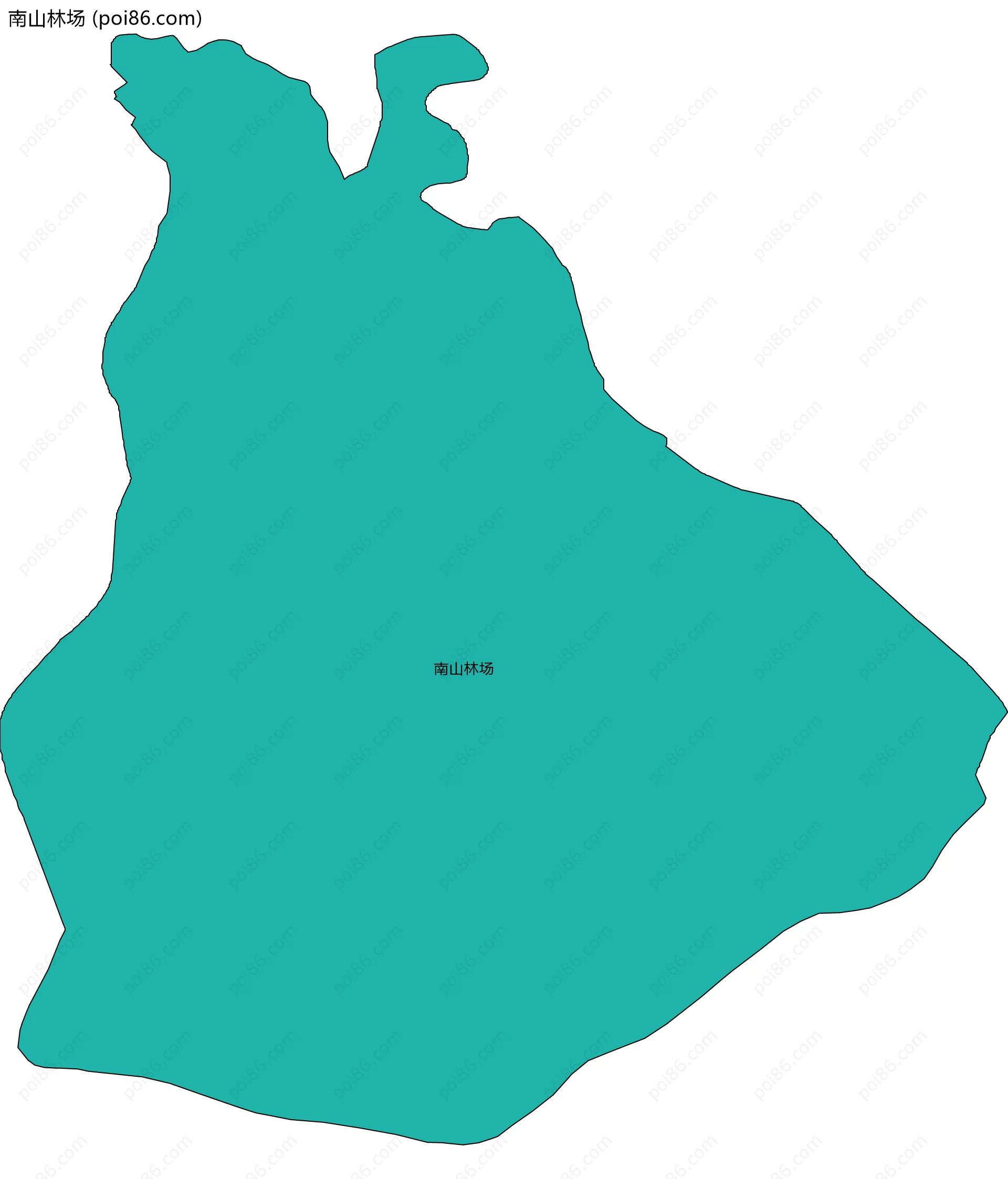 南山林场边界地图(五级行政区划)