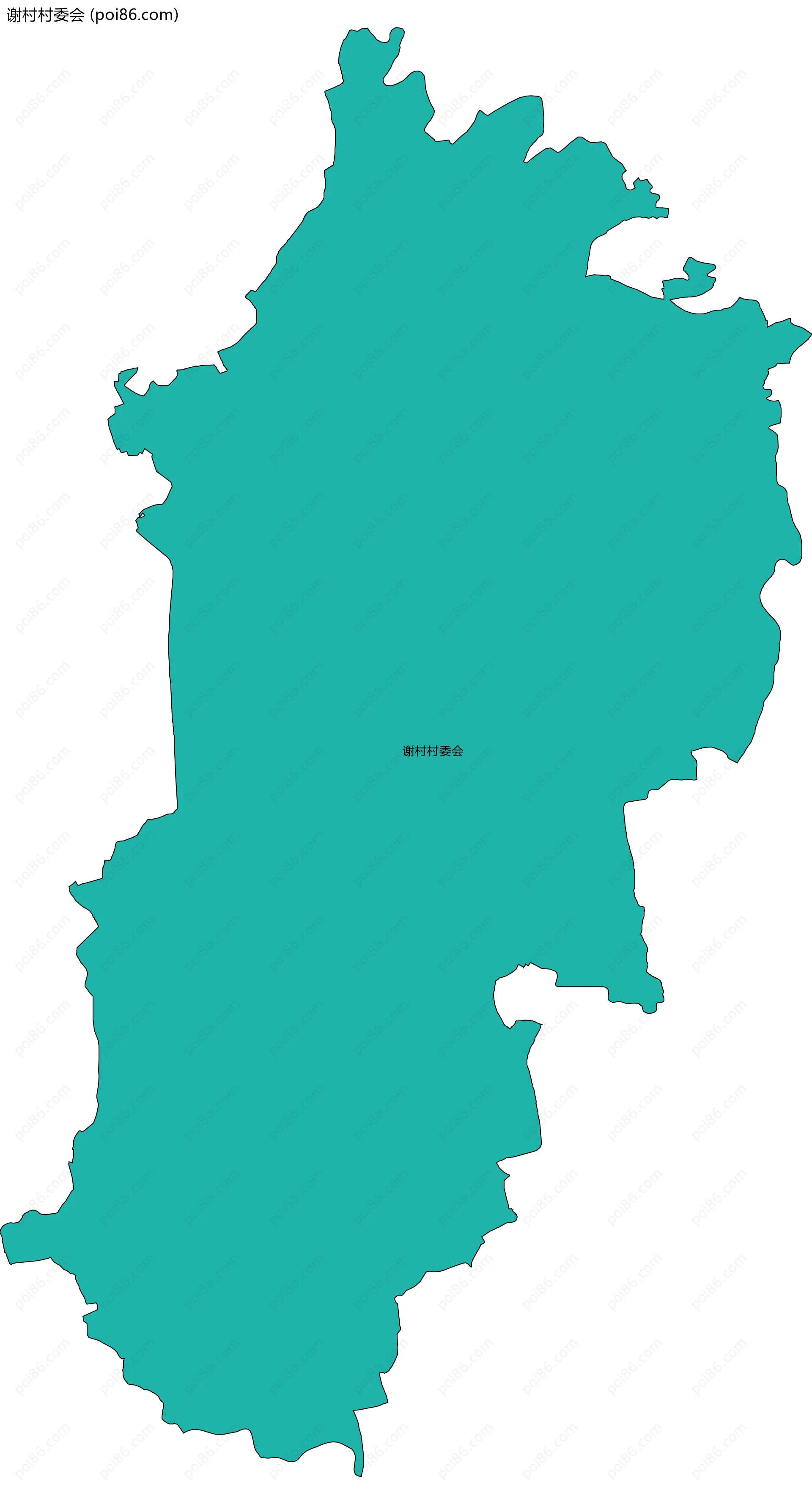 谢村村委会边界地图