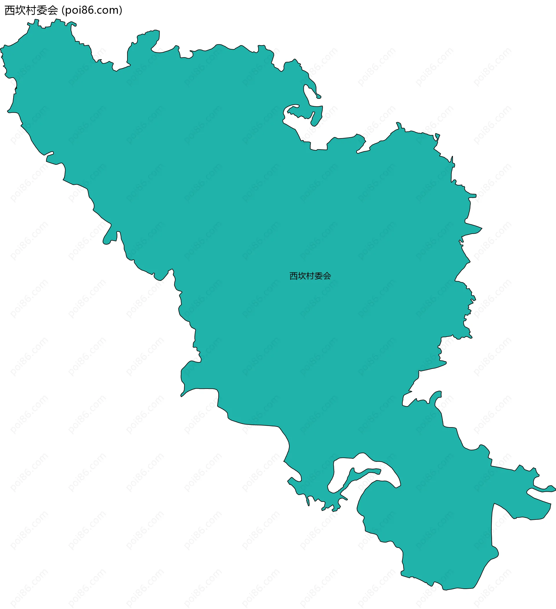 西坎村委会边界地图