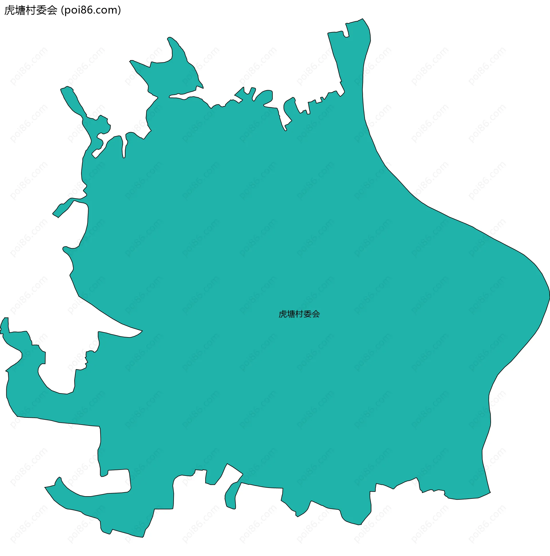 虎塘村委会边界地图