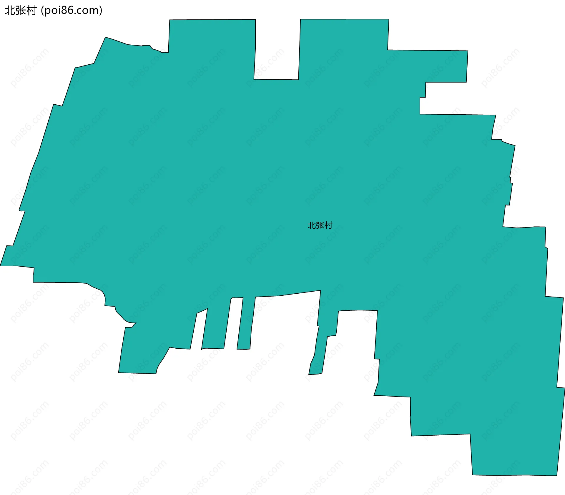北张村边界地图